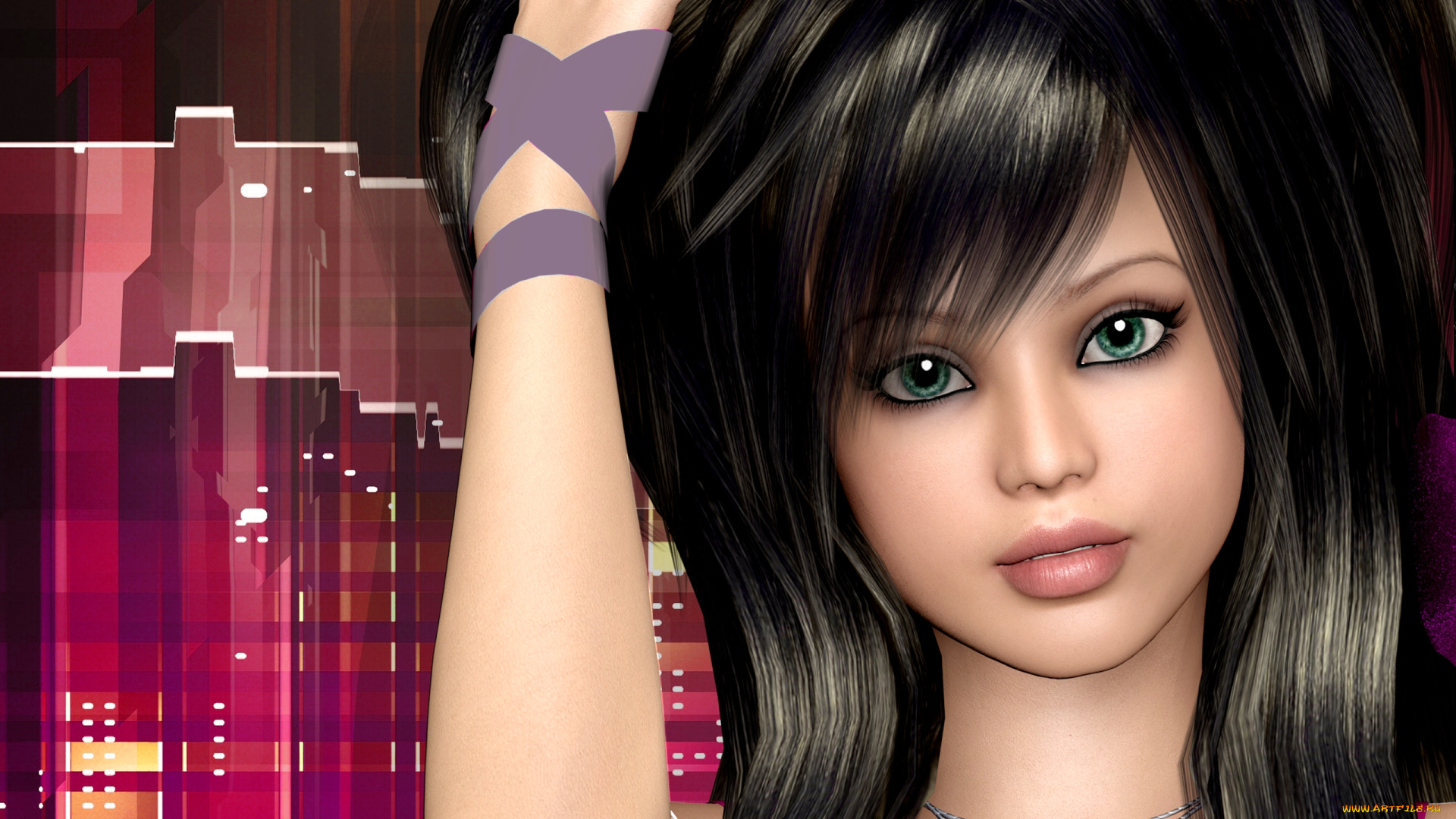 3д, графика, portraits, портрет, губы, глаза, лицо, взгляд