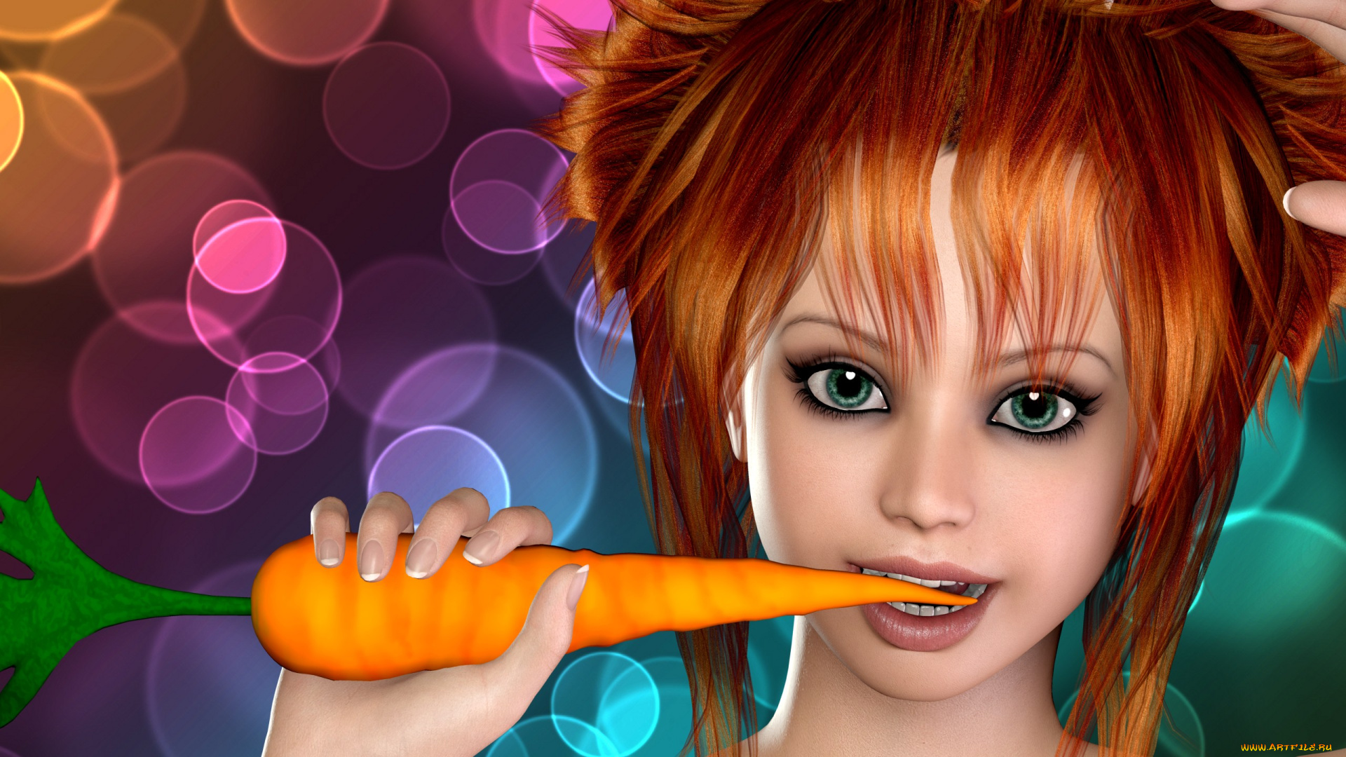 3д, графика, portraits, портрет, губы, морьковка, взгляд, глаза, лицо