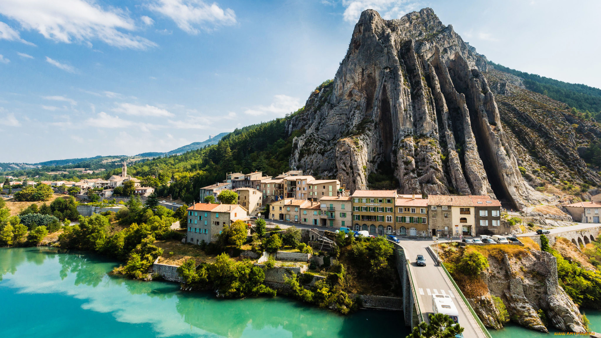 города, панорамы, франция, sisteron, france, систерон