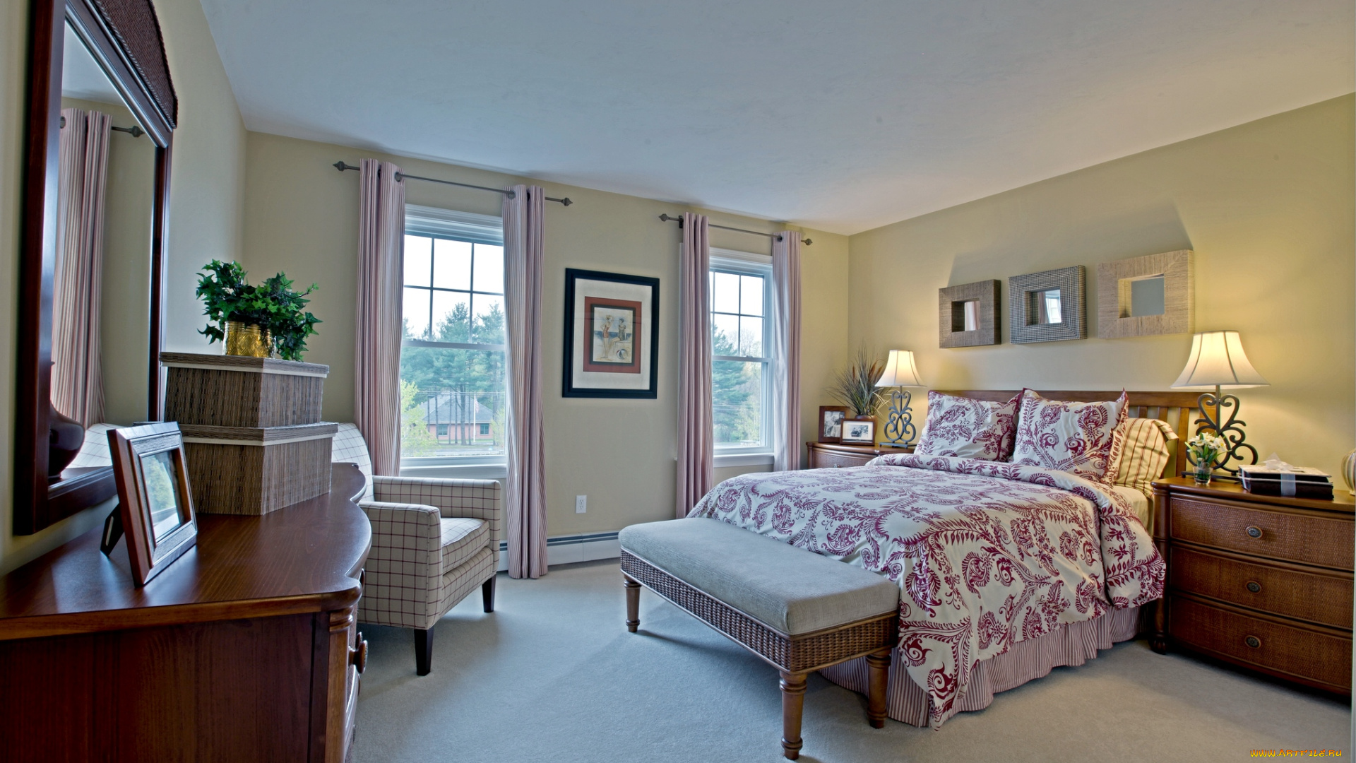 интерьер, спальня, кровать