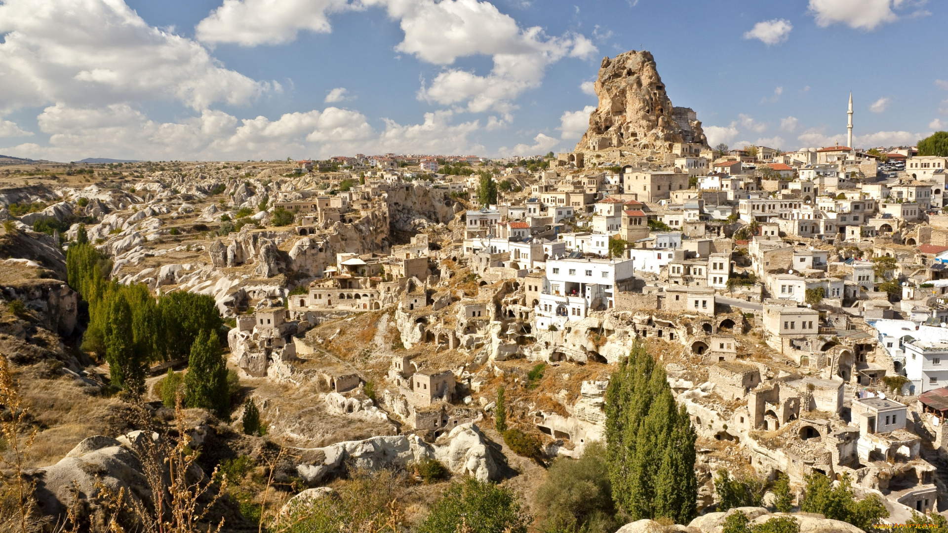 каппадокия, турция, города, панорамы, дома