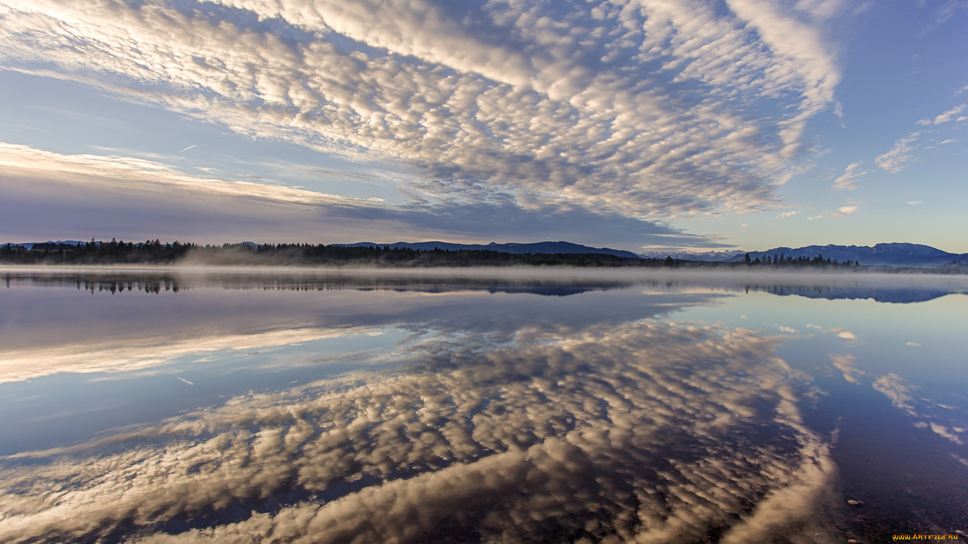 lake, kirchsee, bavaria, germany, природа, реки, озера, озеро, кирхзее, бавария, германия, облака, отражение
