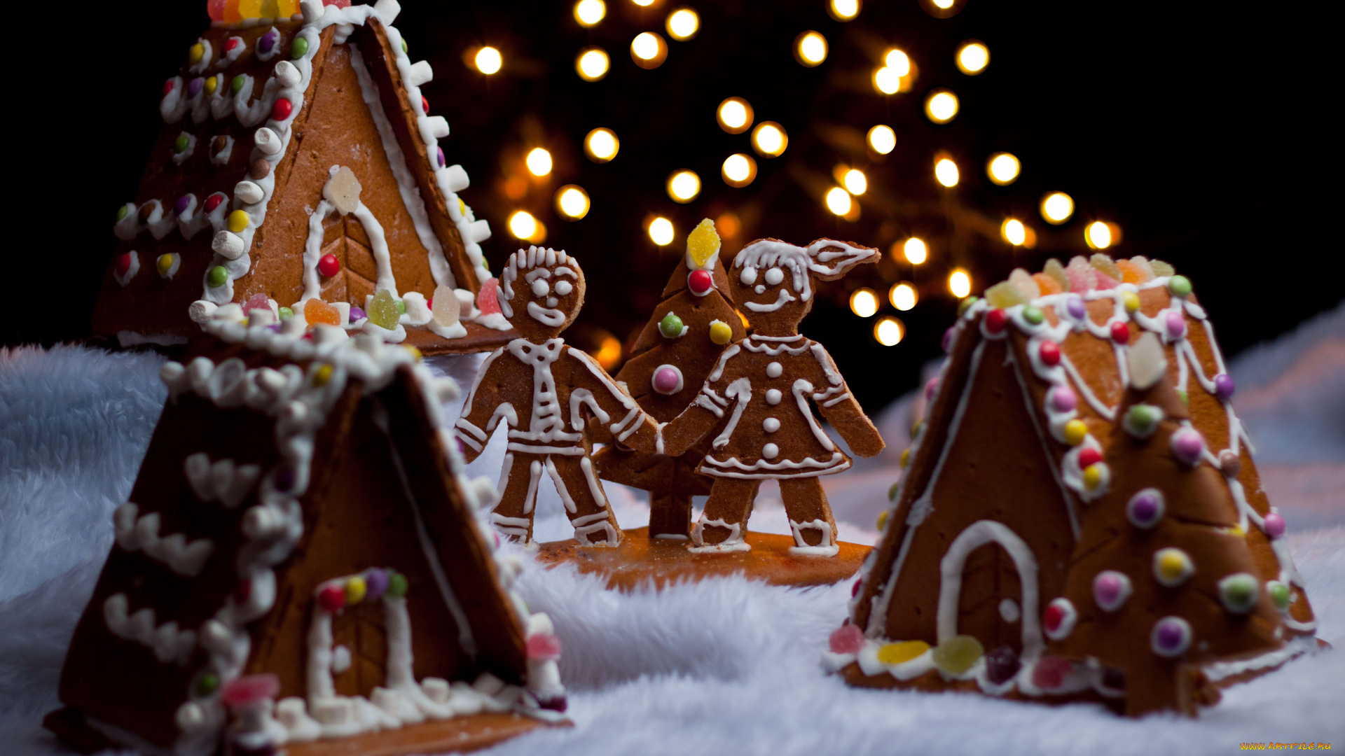 праздничные, угощения, пряничные, домики, фигурки