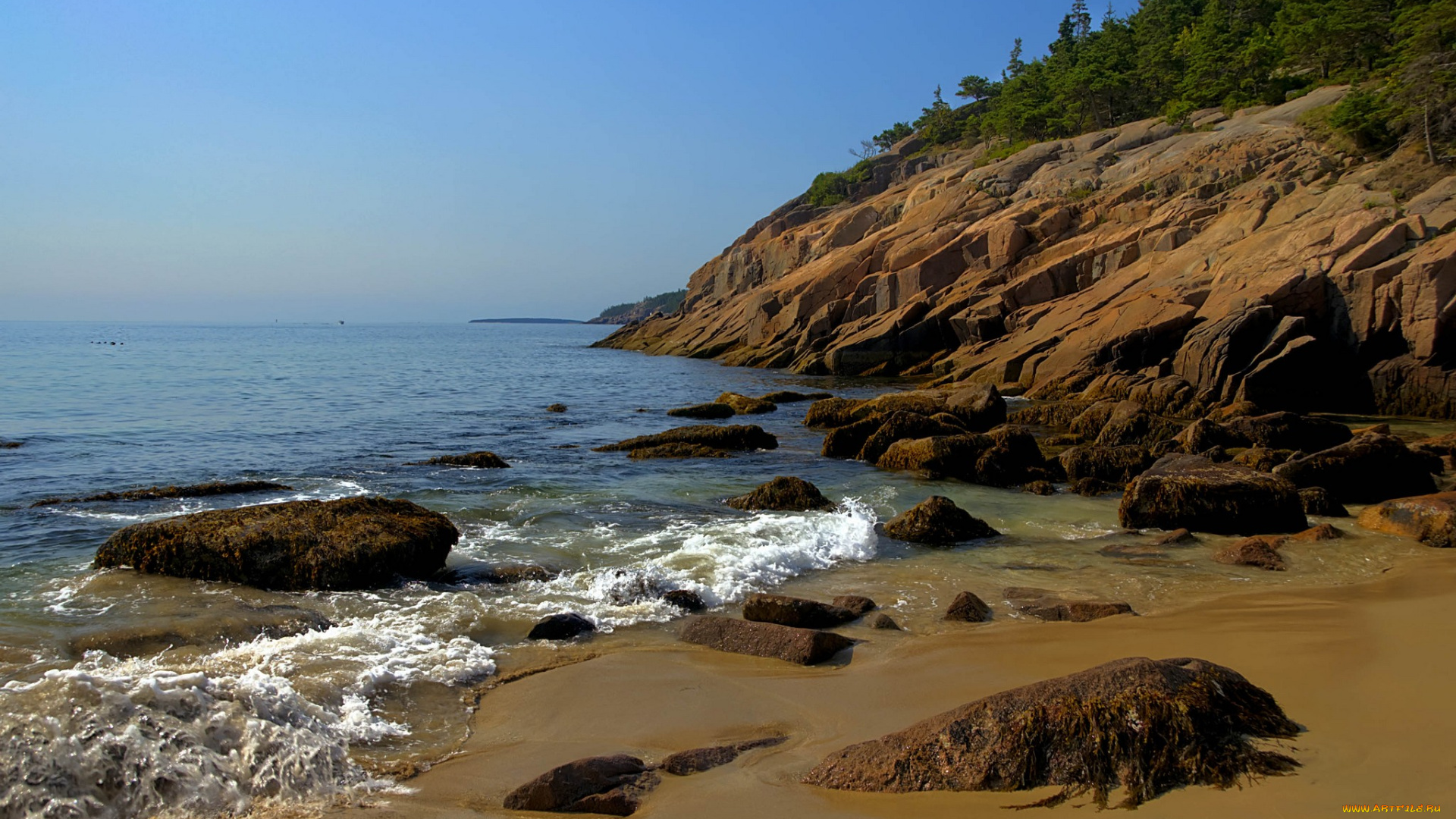 природа, побережье, океан, скалы, камни