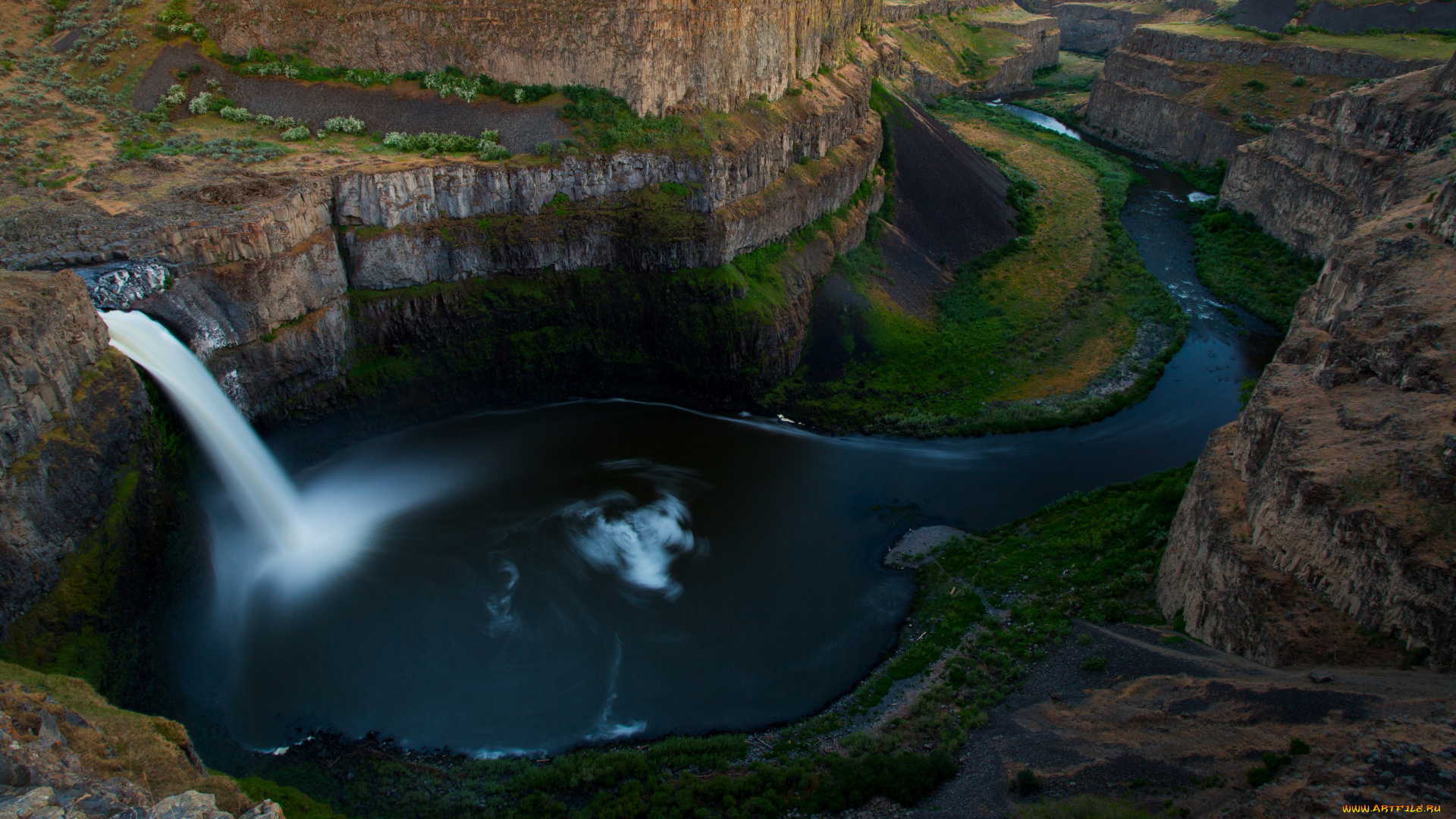 природа, водопады, вода, поток