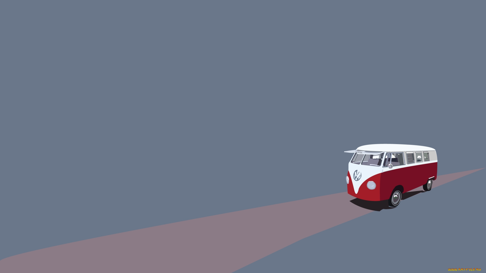 рисованные, минимализм, автобус