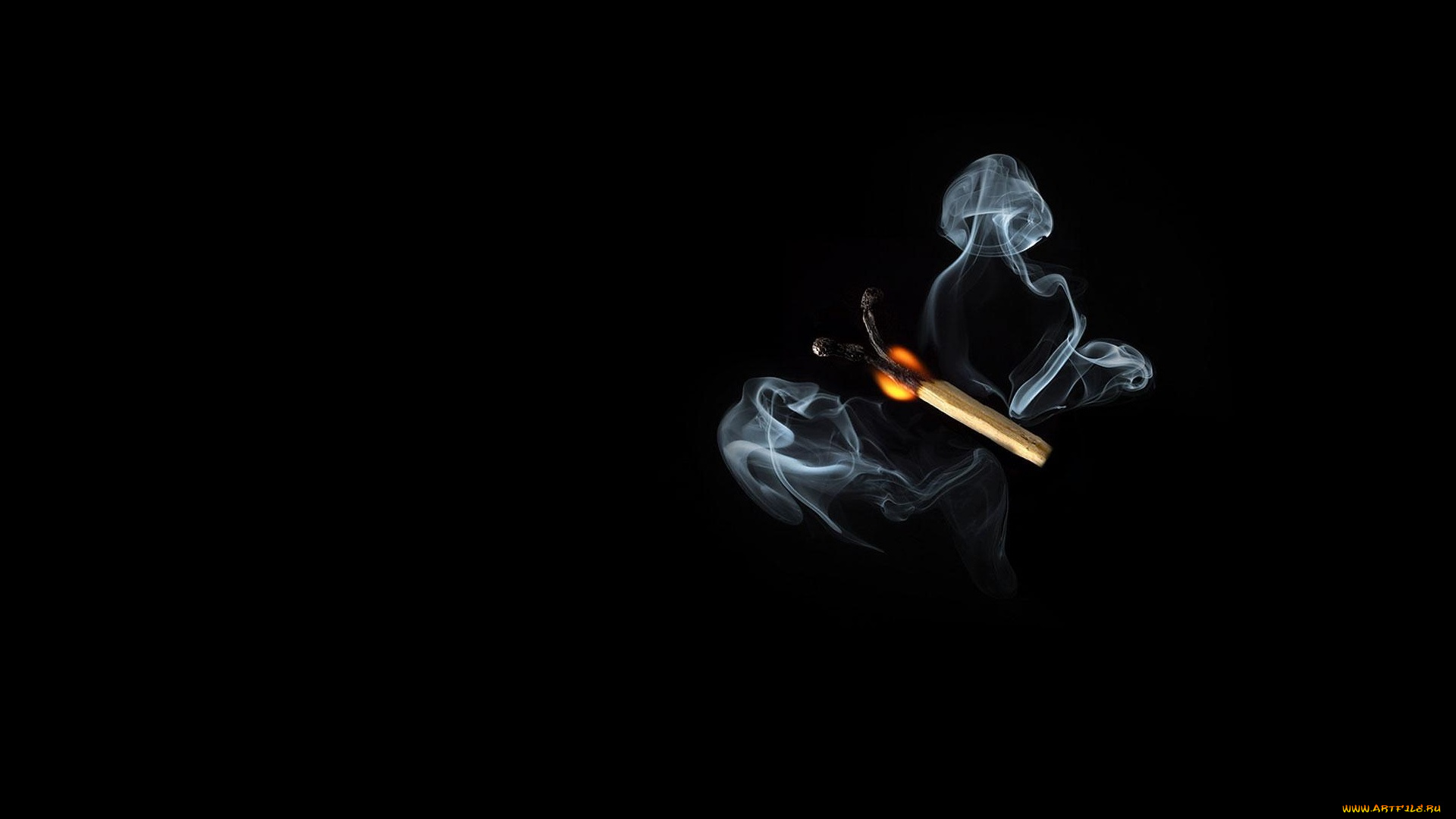 рисованные, минимализм, креатив, черный, фон, спичка, дым, бабочка