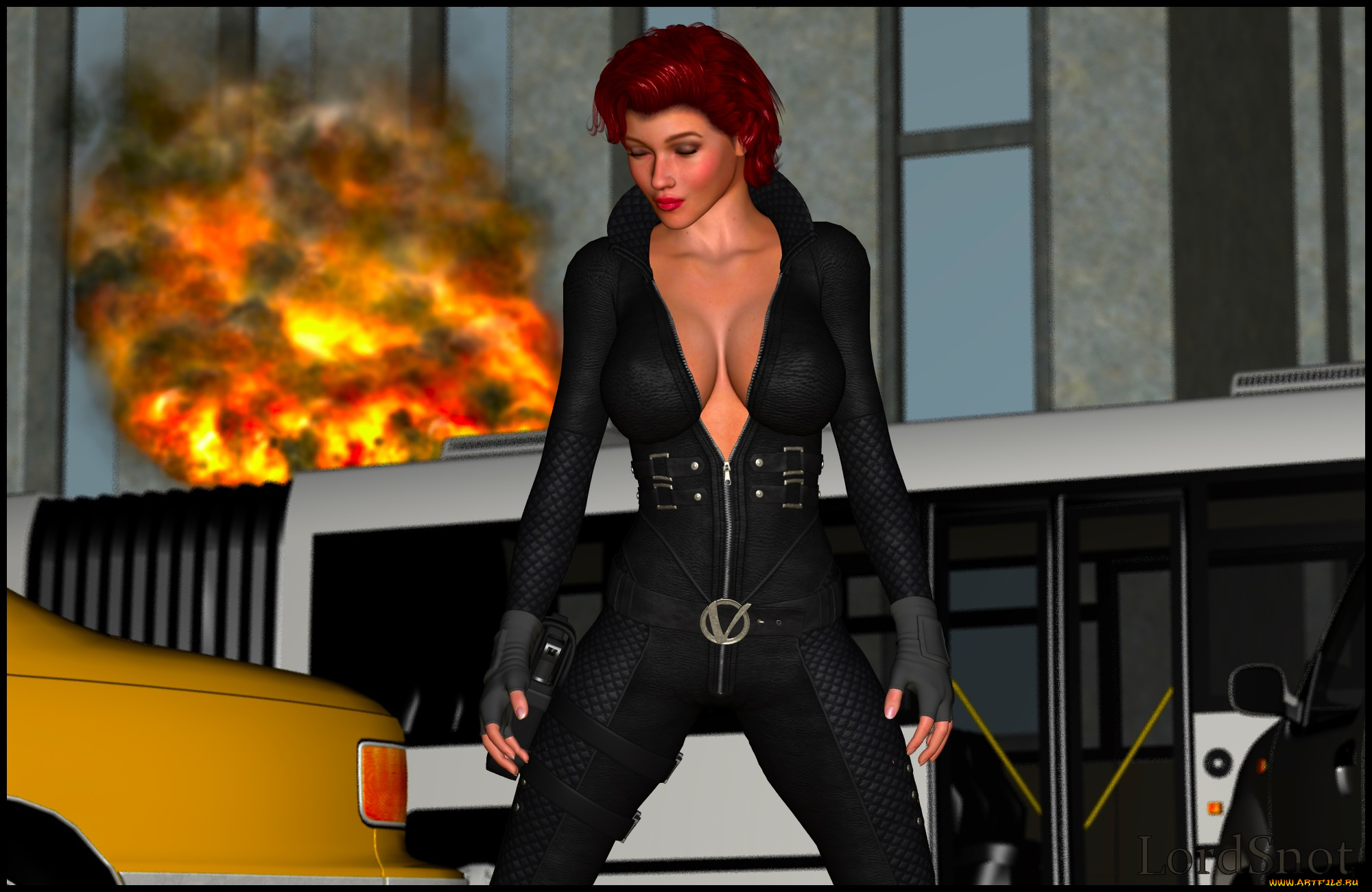 3д, графика, fantasy, фантазия, взрыв, девушка