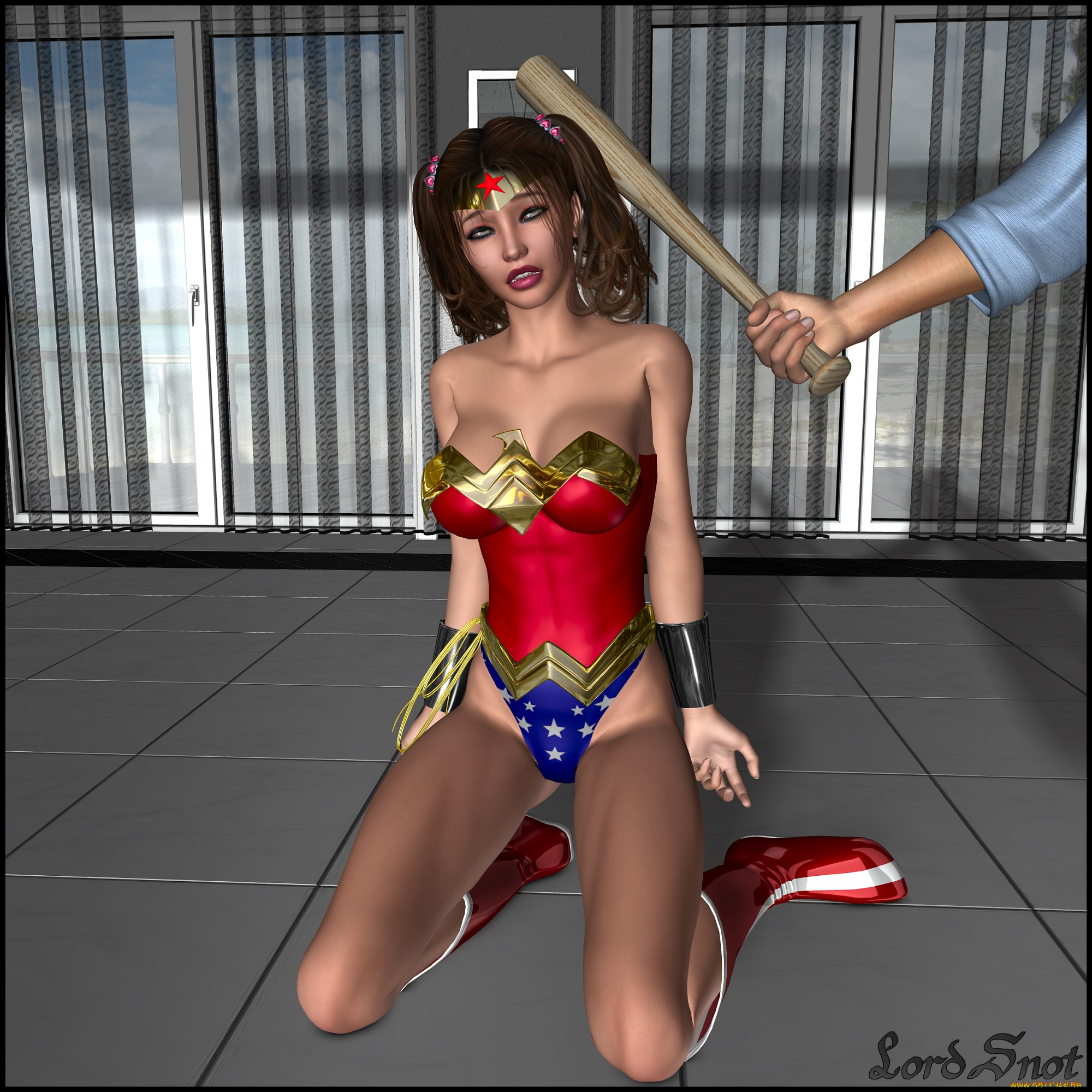 3д, графика, fantasy, фантазия, lordsnot, девушка, бита