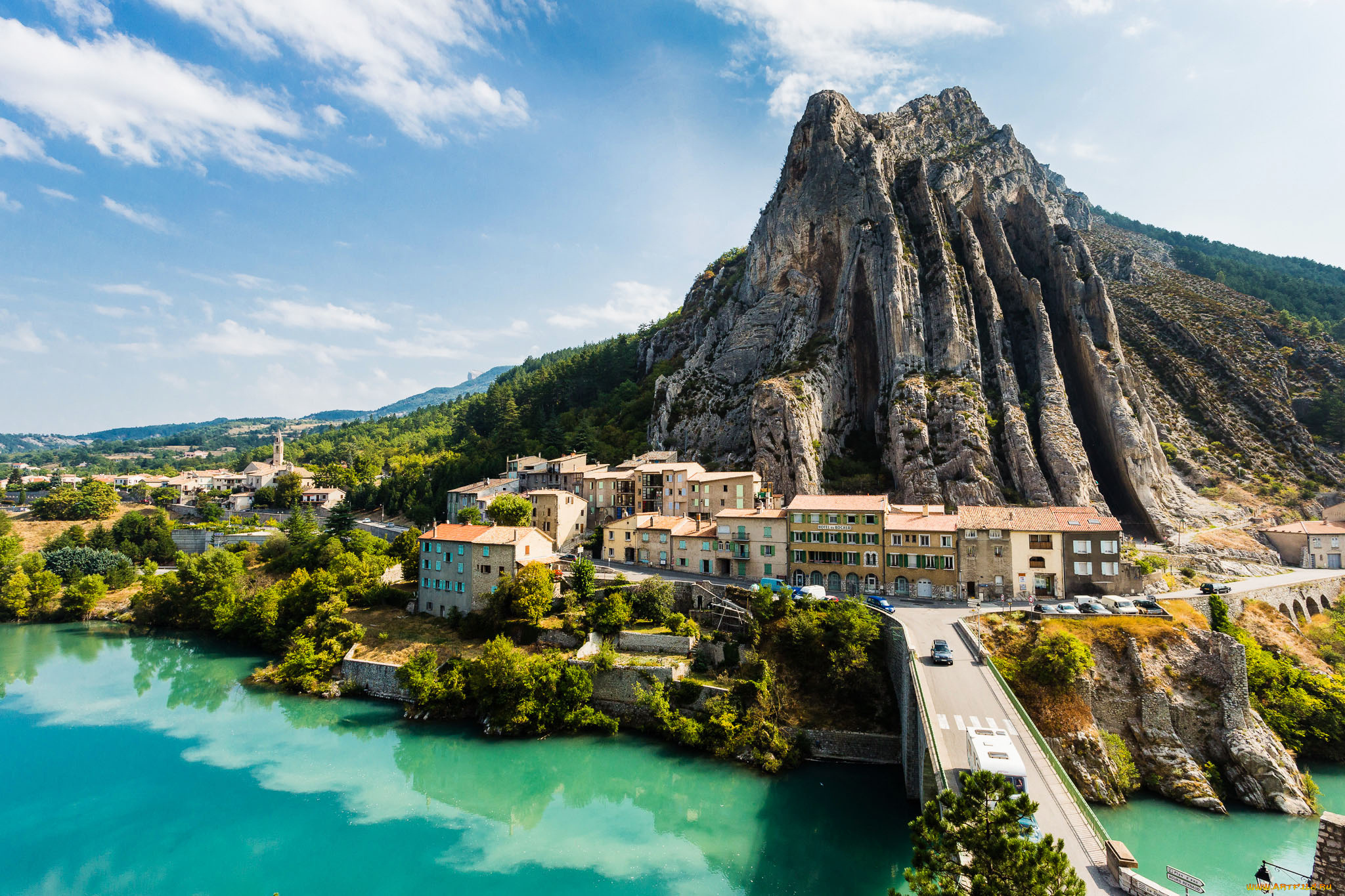 города, панорамы, франция, sisteron, france, систерон