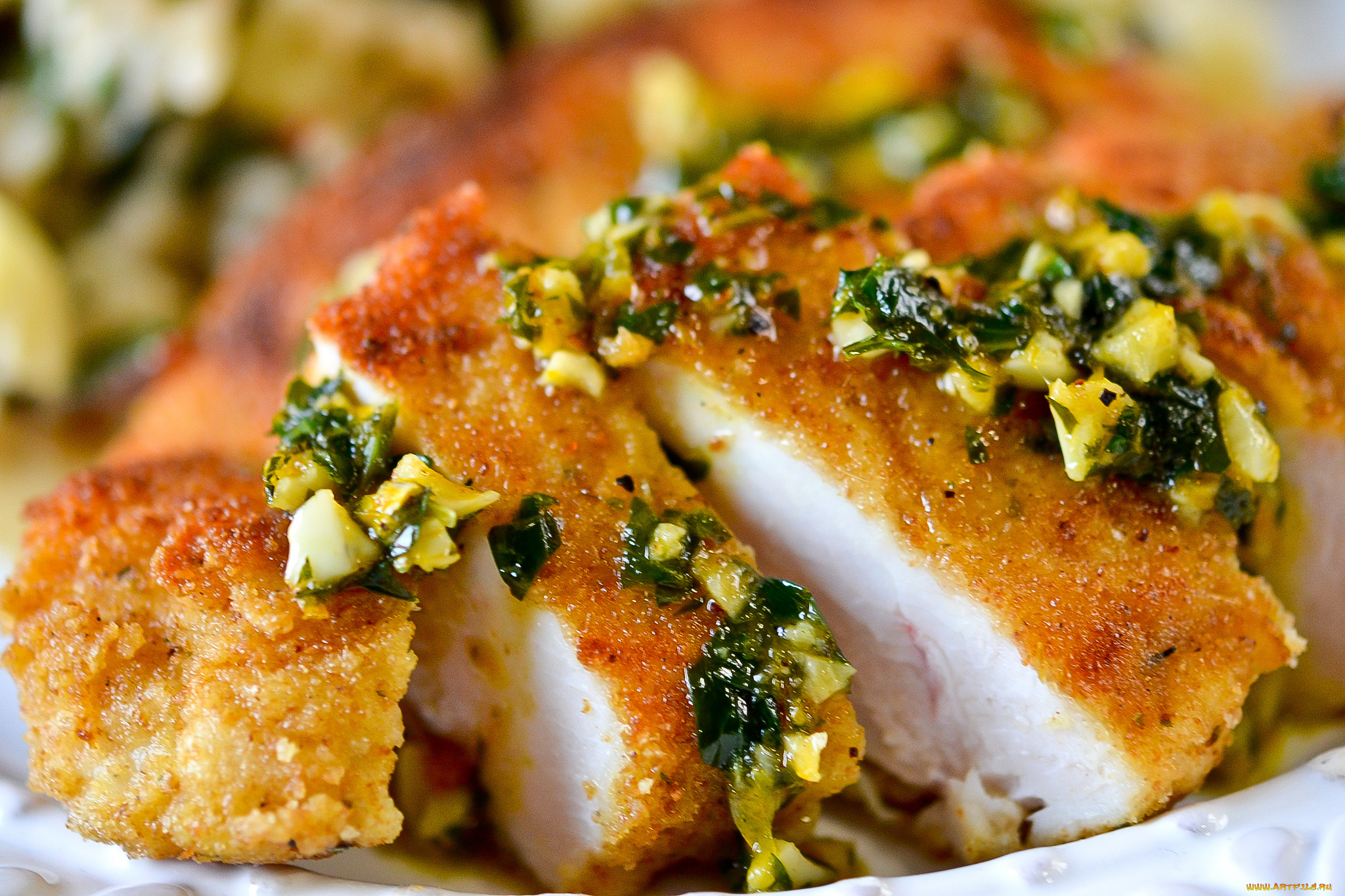 pan, roasted, turkey, cutlets, with, orange, gremolata, еда, мясные, блюда, котлета