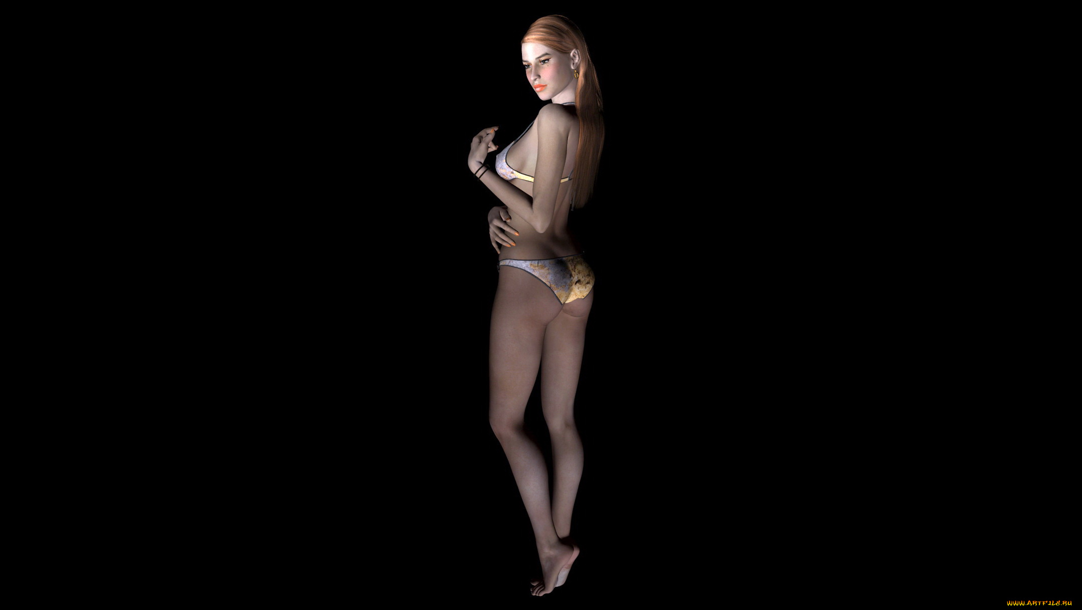 3д, графика, people, люди, купальник, взгляд, девушка