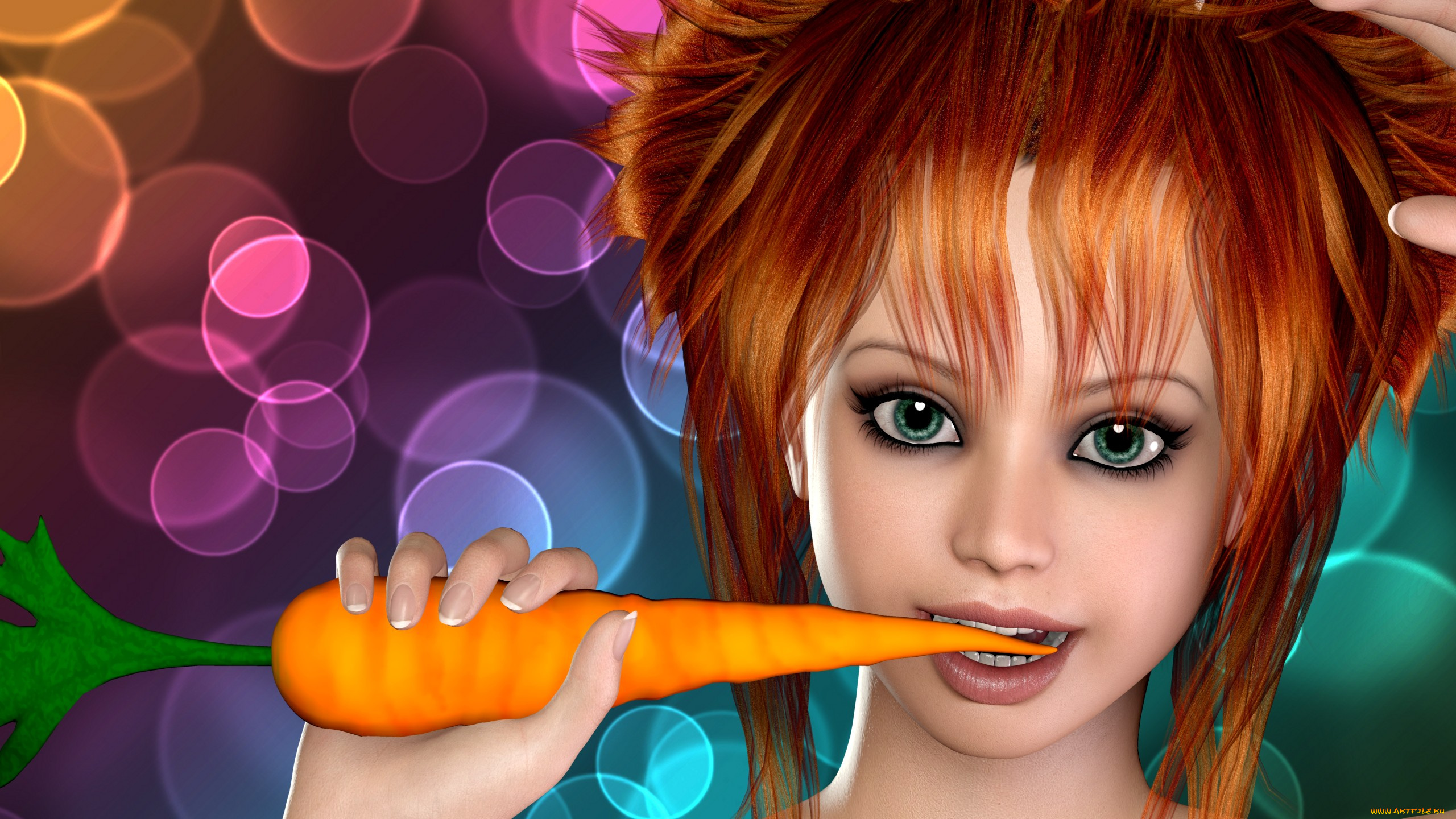 3д, графика, portraits, портрет, губы, морьковка, взгляд, глаза, лицо