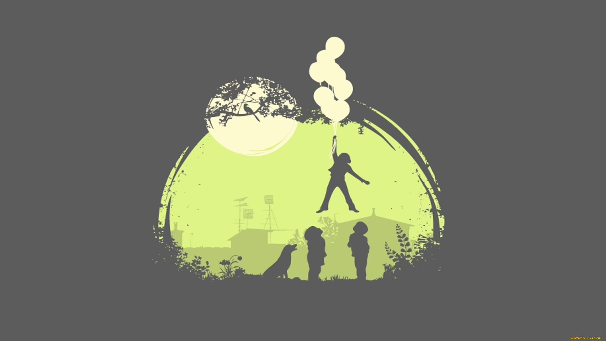 рисованные, минимализм, собак, дети