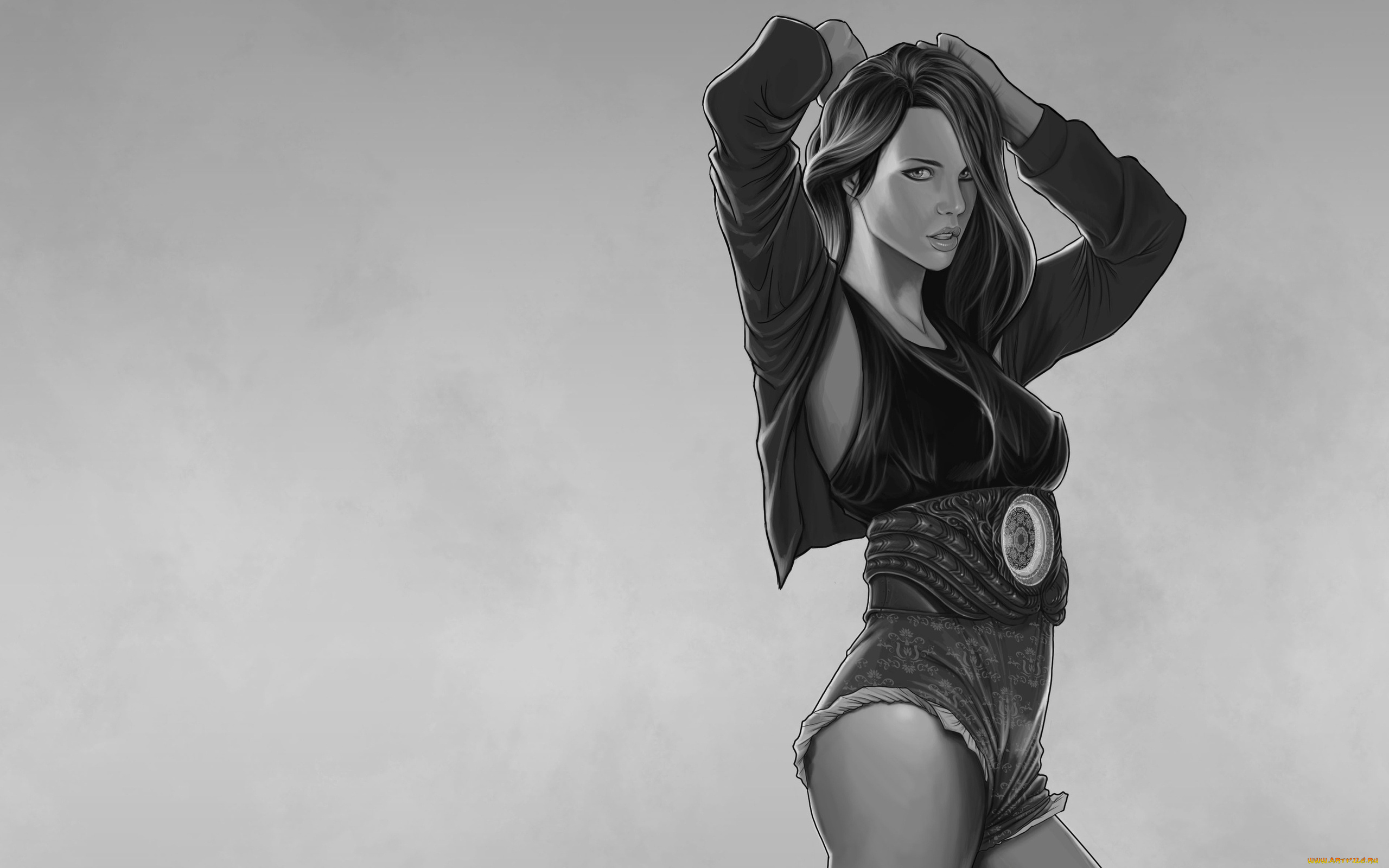 рисованные, люди, девушка