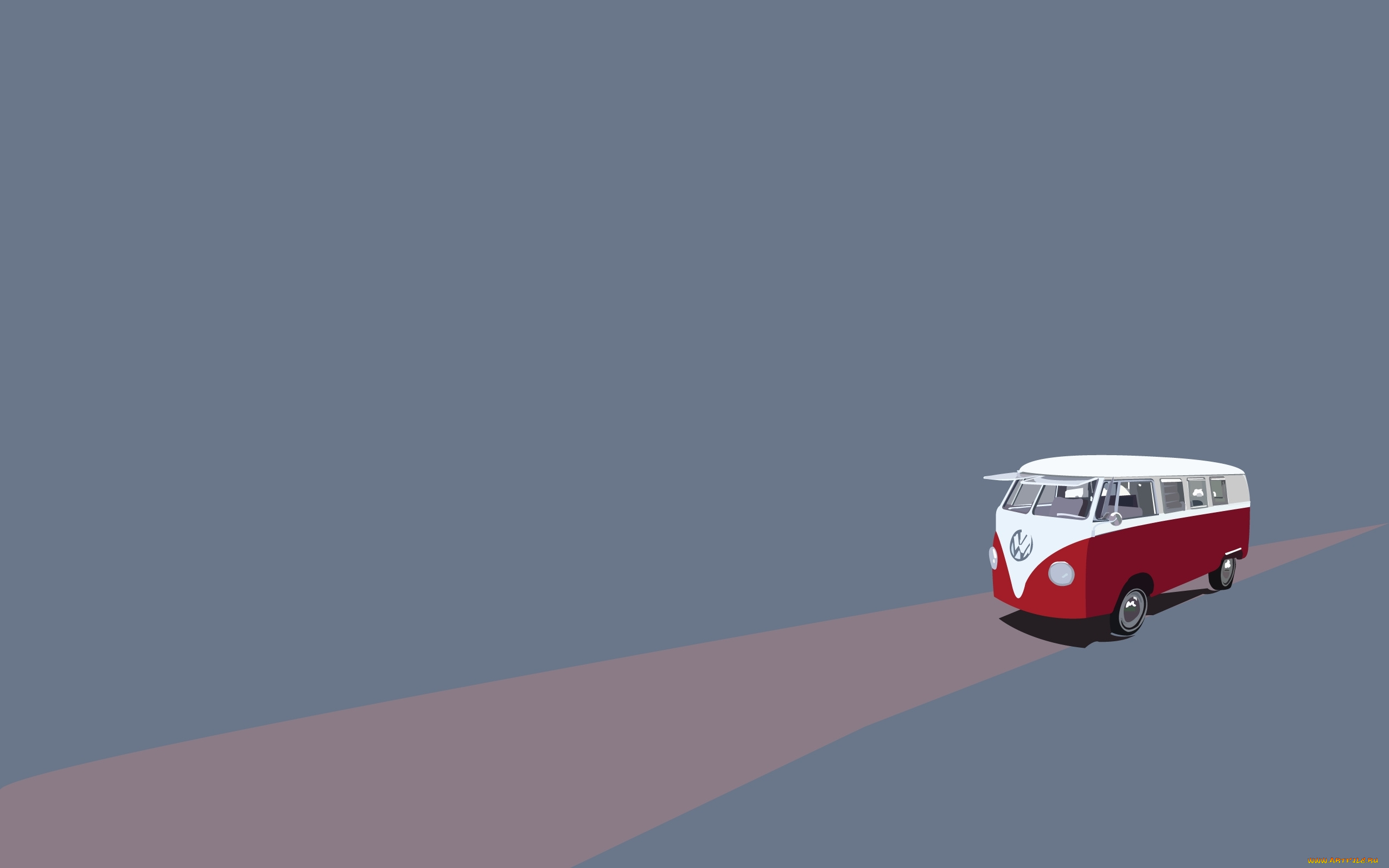 рисованные, минимализм, автобус