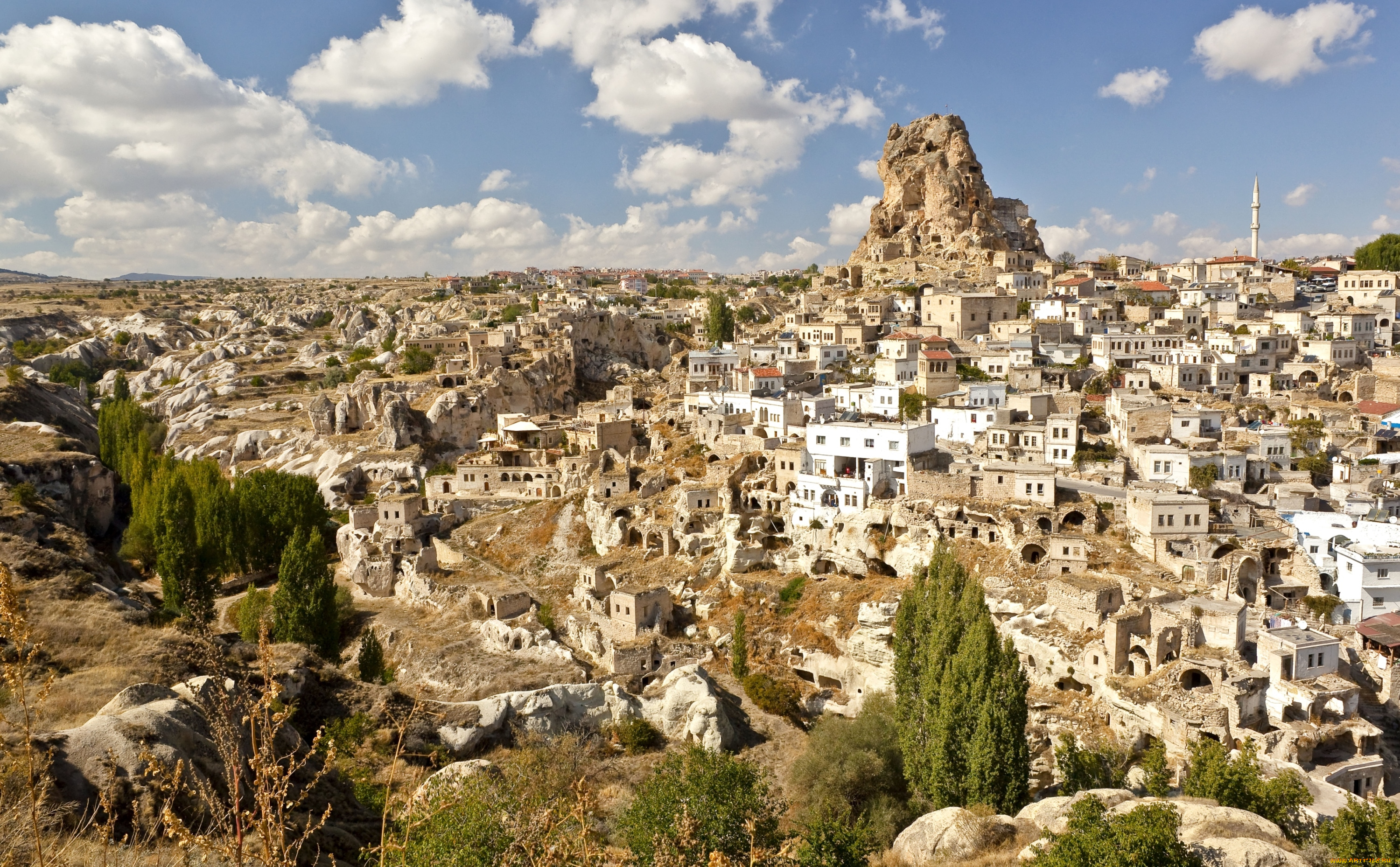 каппадокия, турция, города, панорамы, дома