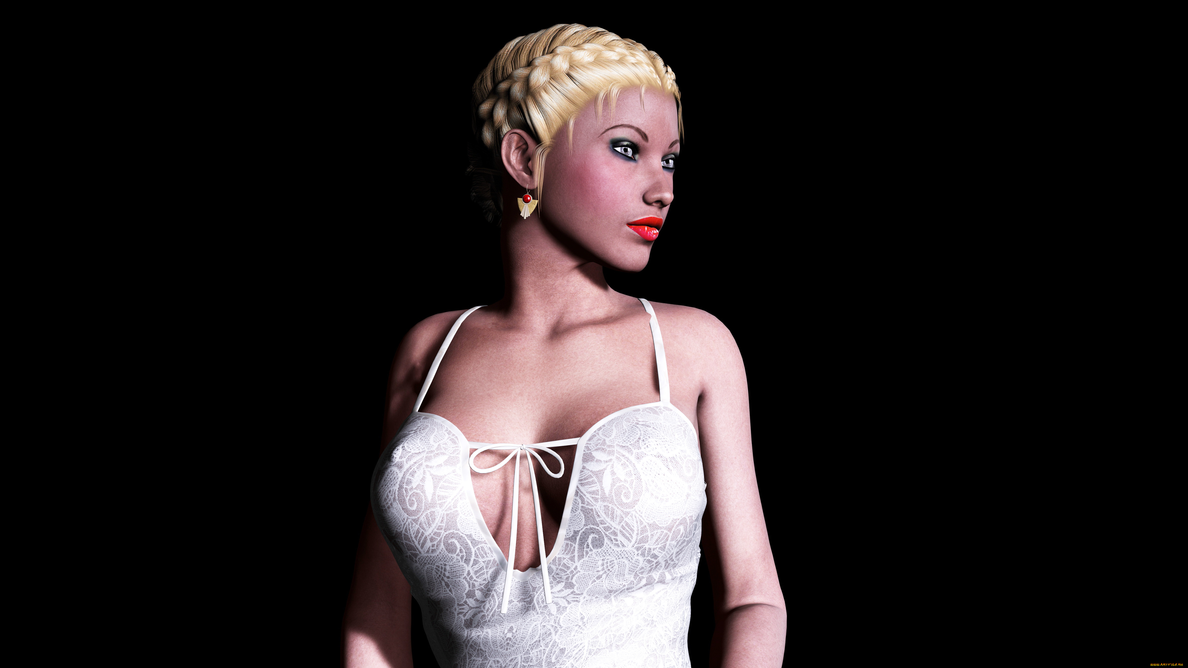 3д, графика, people, люди, девушка, взгляд, блондинка