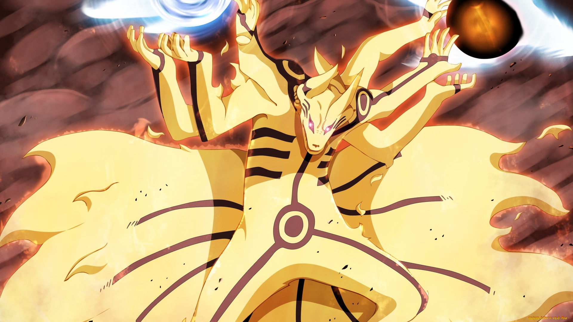 аниме, naruto, концентрация, режим, девятихвостого, кьюби