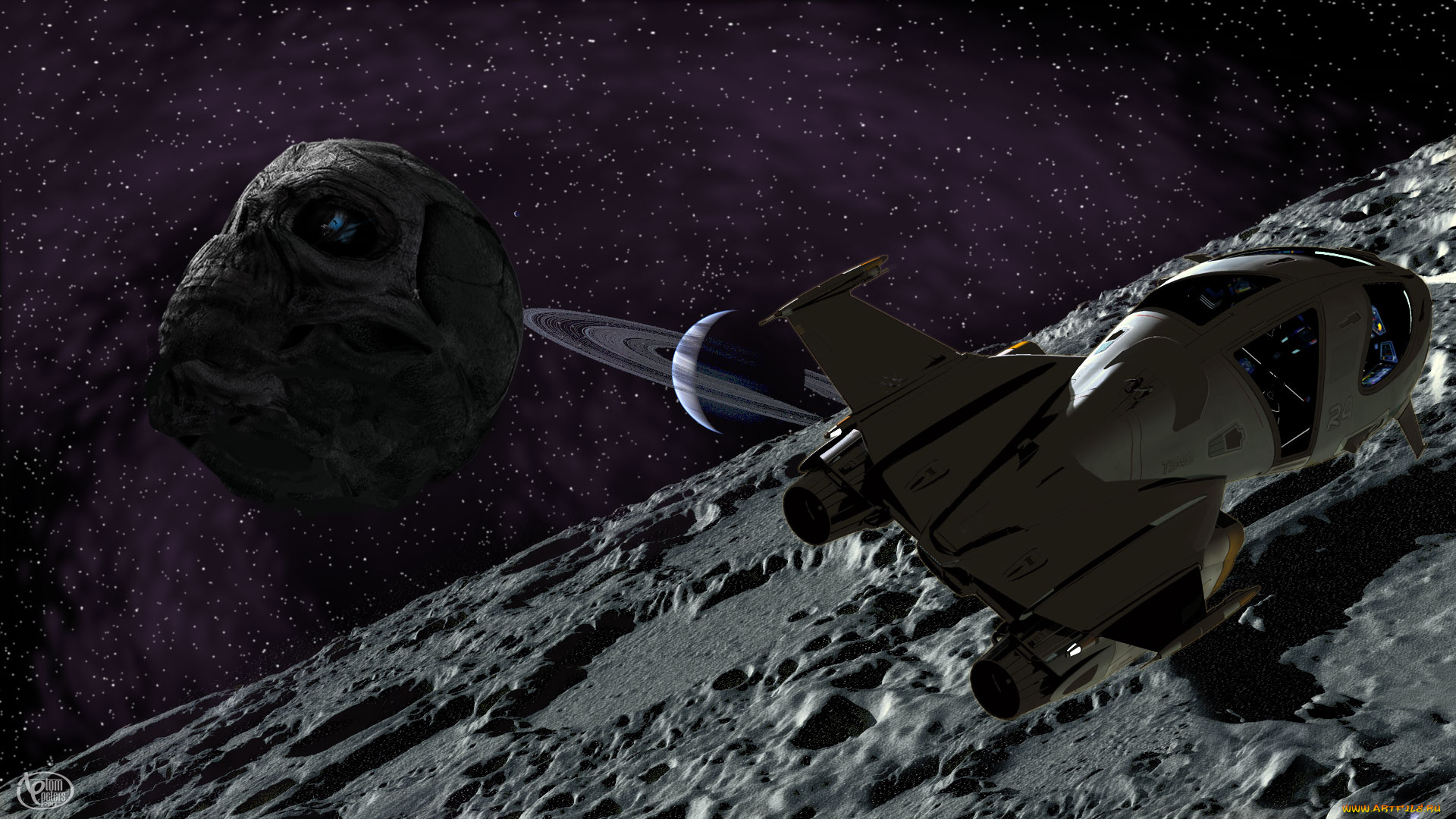 космос, арт, вселенная, космический, корабль, звезды