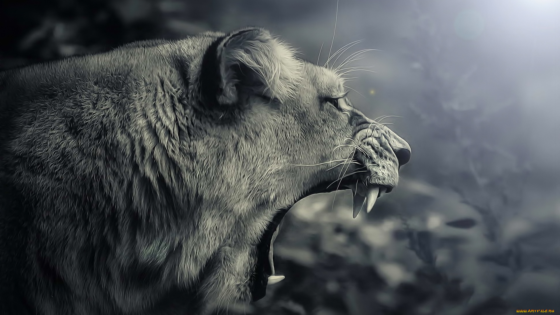 разное, компьютерный, дизайн, хищник, клыки, пасть, оскал