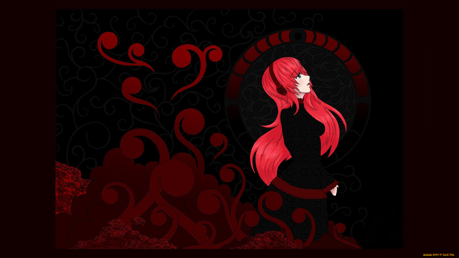 рисованное, люди, узор, взгляд, девушка, цвета, фон