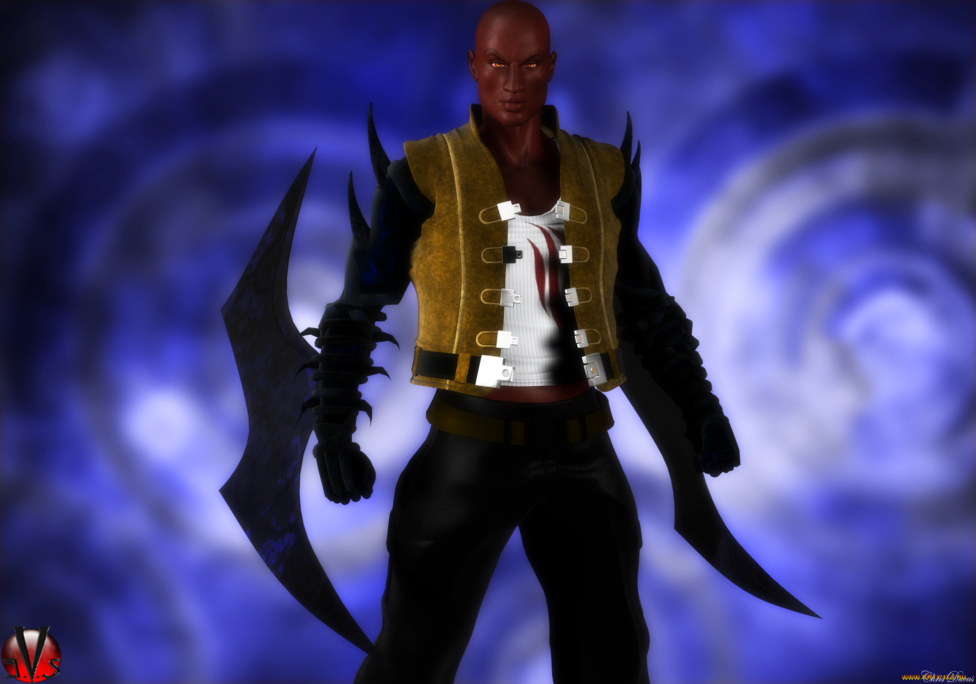 3д, графика, фантазия, , fantasy, мужчина, фон, взгляд, оружие