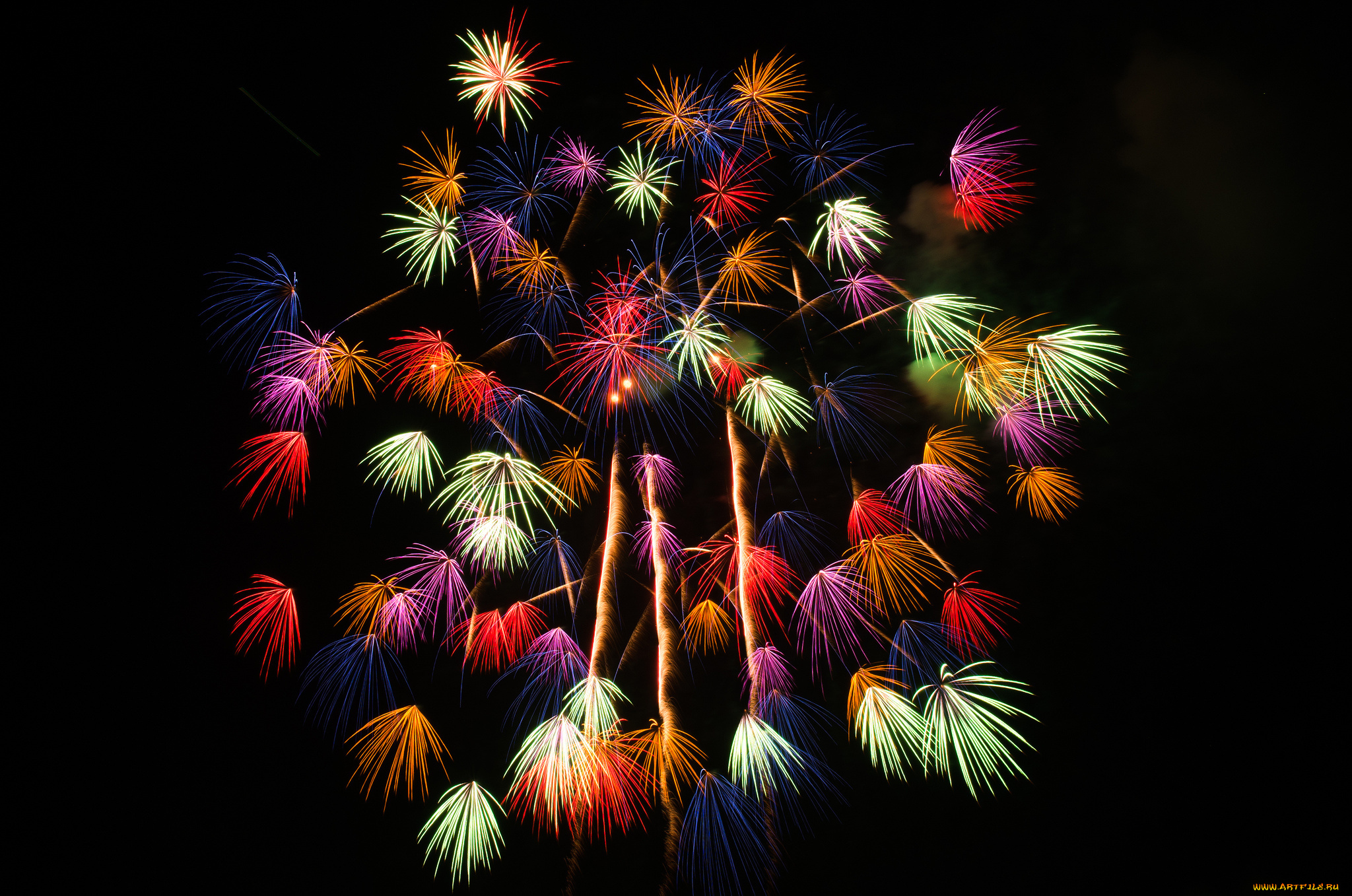 разное, салюты, , фейерверки, ночь, огни, небо