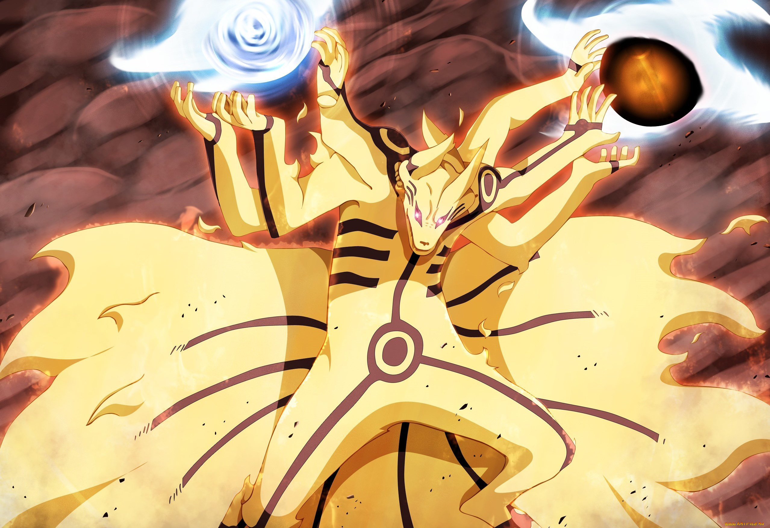 аниме, naruto, концентрация, режим, девятихвостого, кьюби