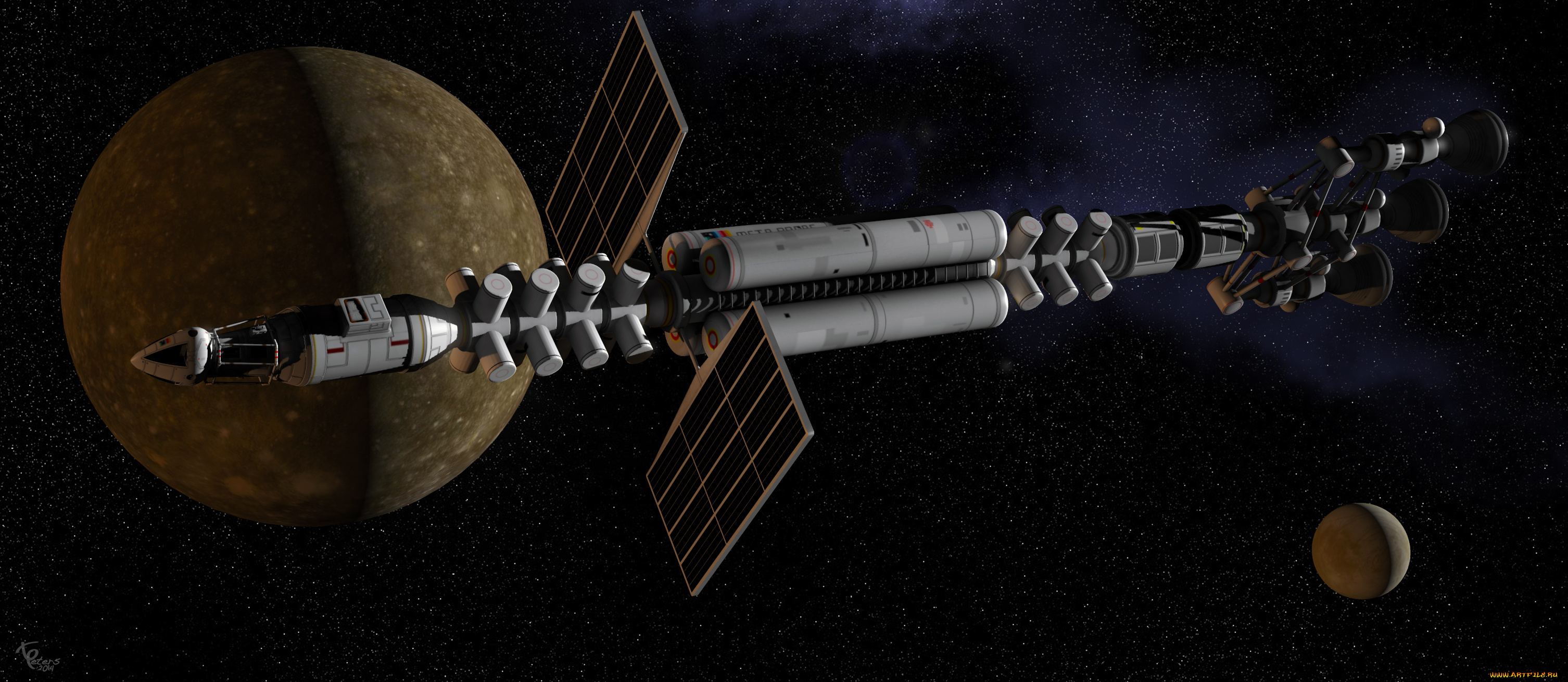 космос, арт, звезды, вселенная, космический, корабль