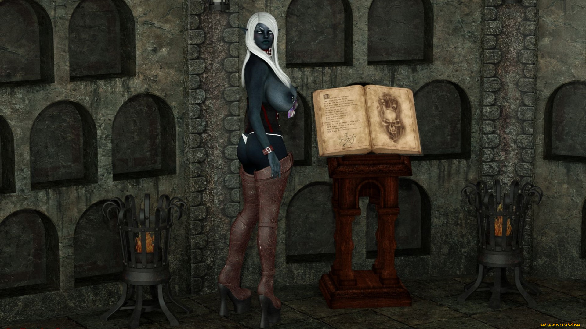 3д, графика, эльфы, , elves, эльфийка, фон, взгляд