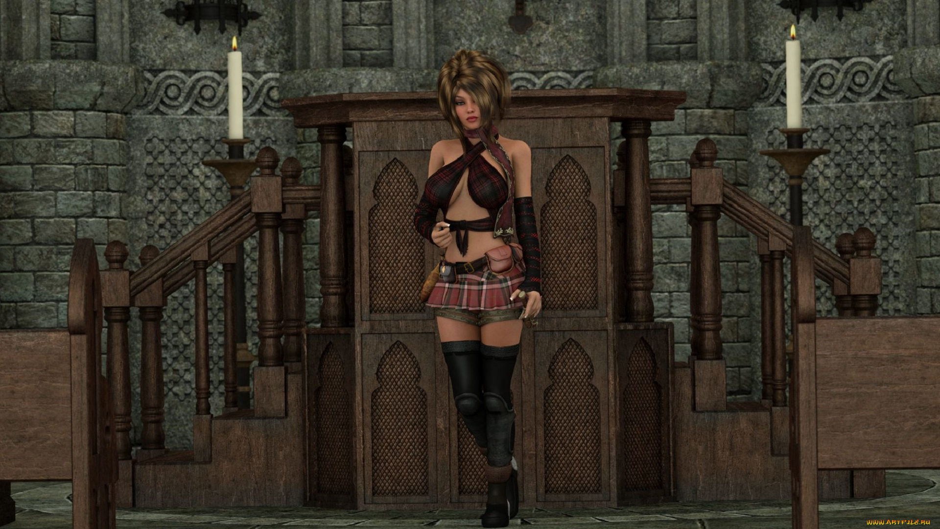 3д, графика, люди, , people, эльфийка, взгляд, фон, кастаника