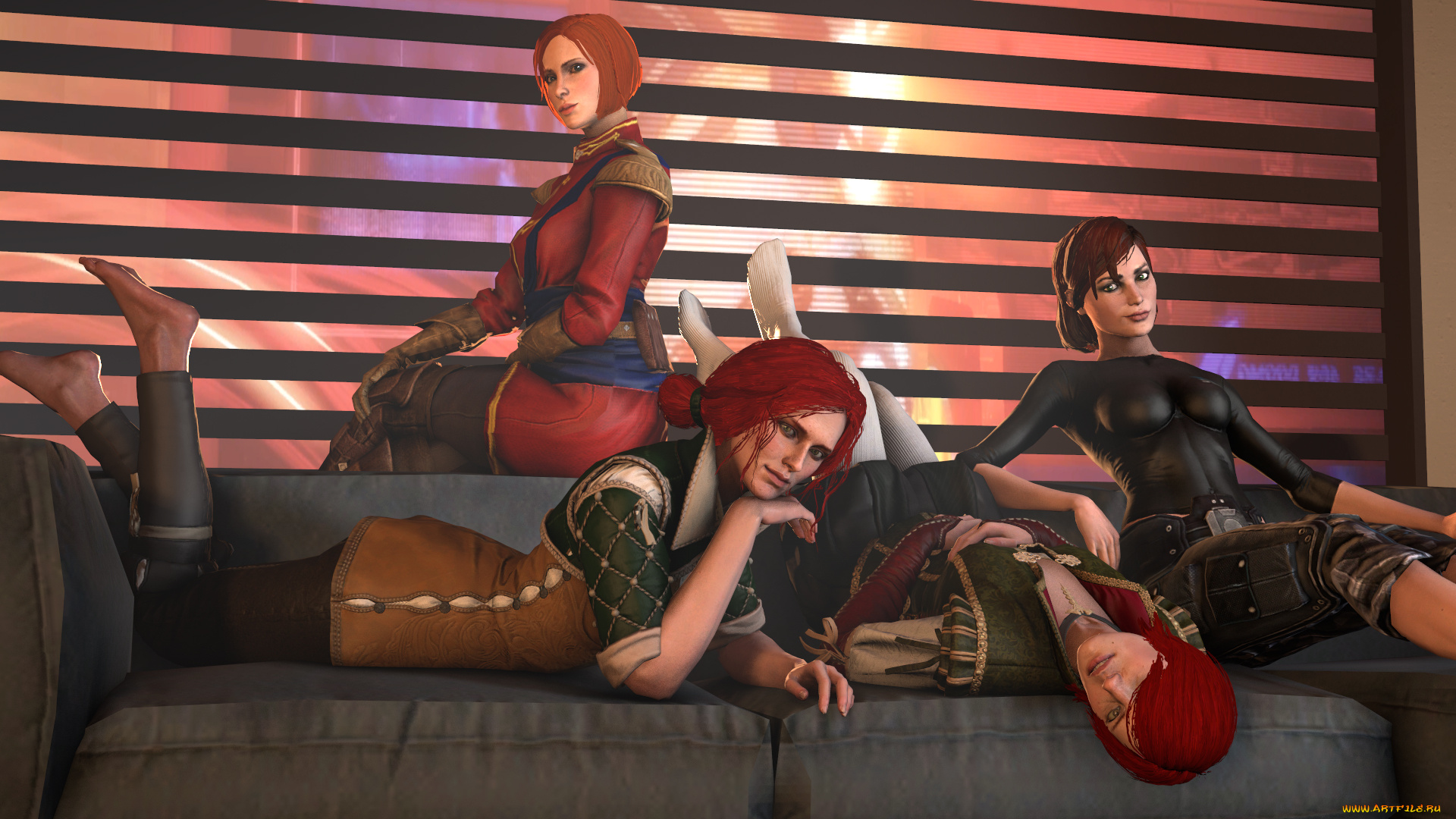 3д, графика, люди, , people, фон, взгляд, девушки