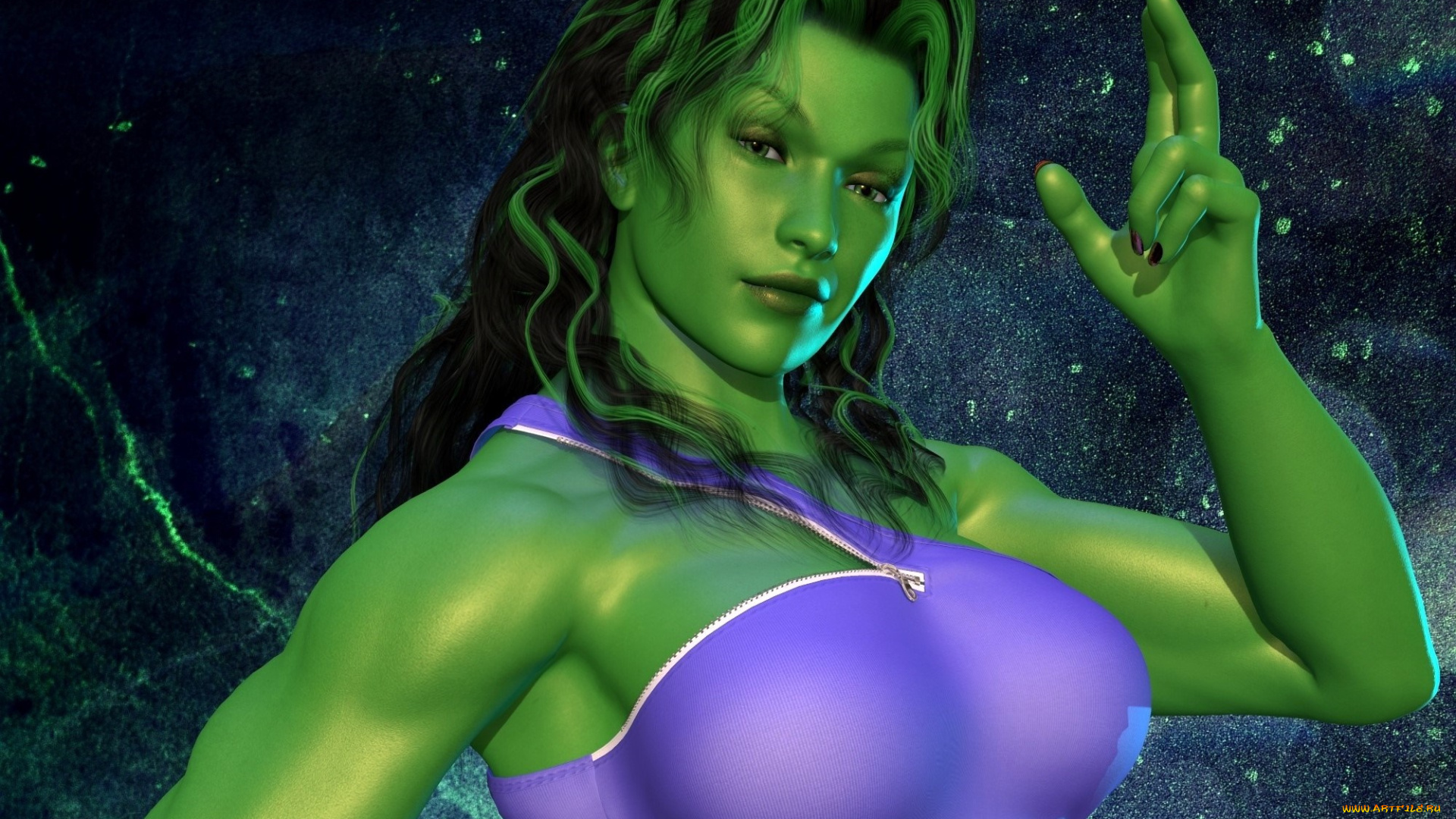 3д, графика, существа, , creatures, девушка, взгляд, фон