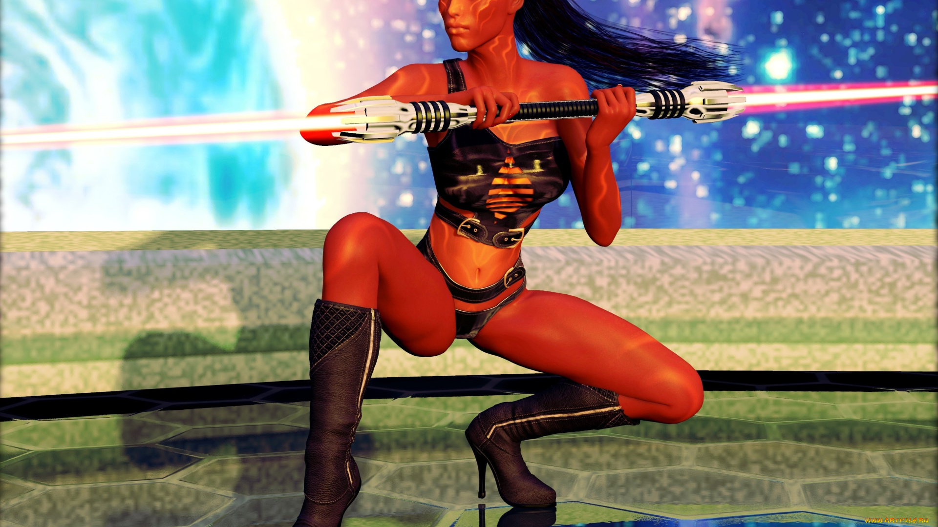 3д, графика, существа, , creatures, фон, оружие, взгляд, халк