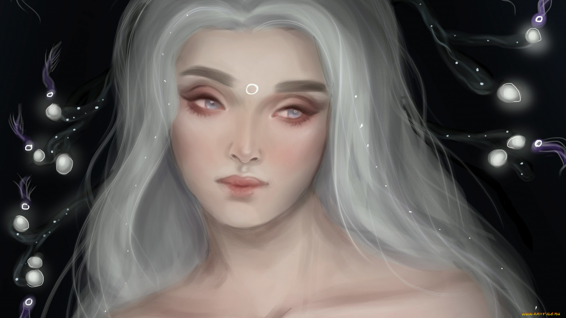 фэнтези, девушки, девушка, saphalia, белые, волосы, арт