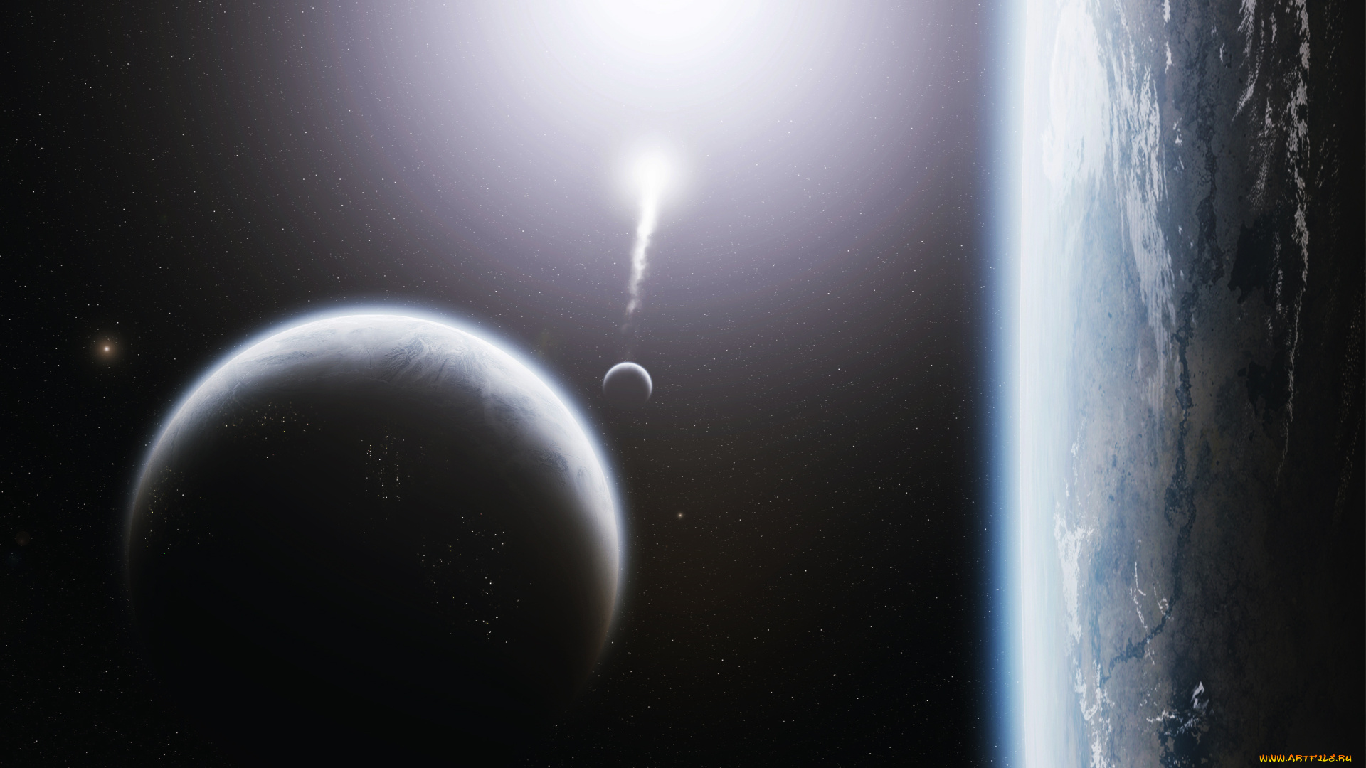 космос, арт, планеты, вселенная, галактика