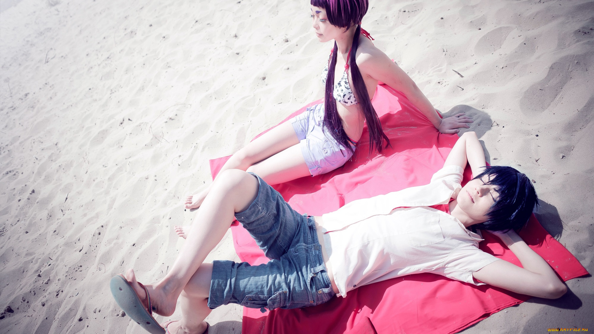 разное, cosplay, , косплей, аниме, девушка, пляж, парень