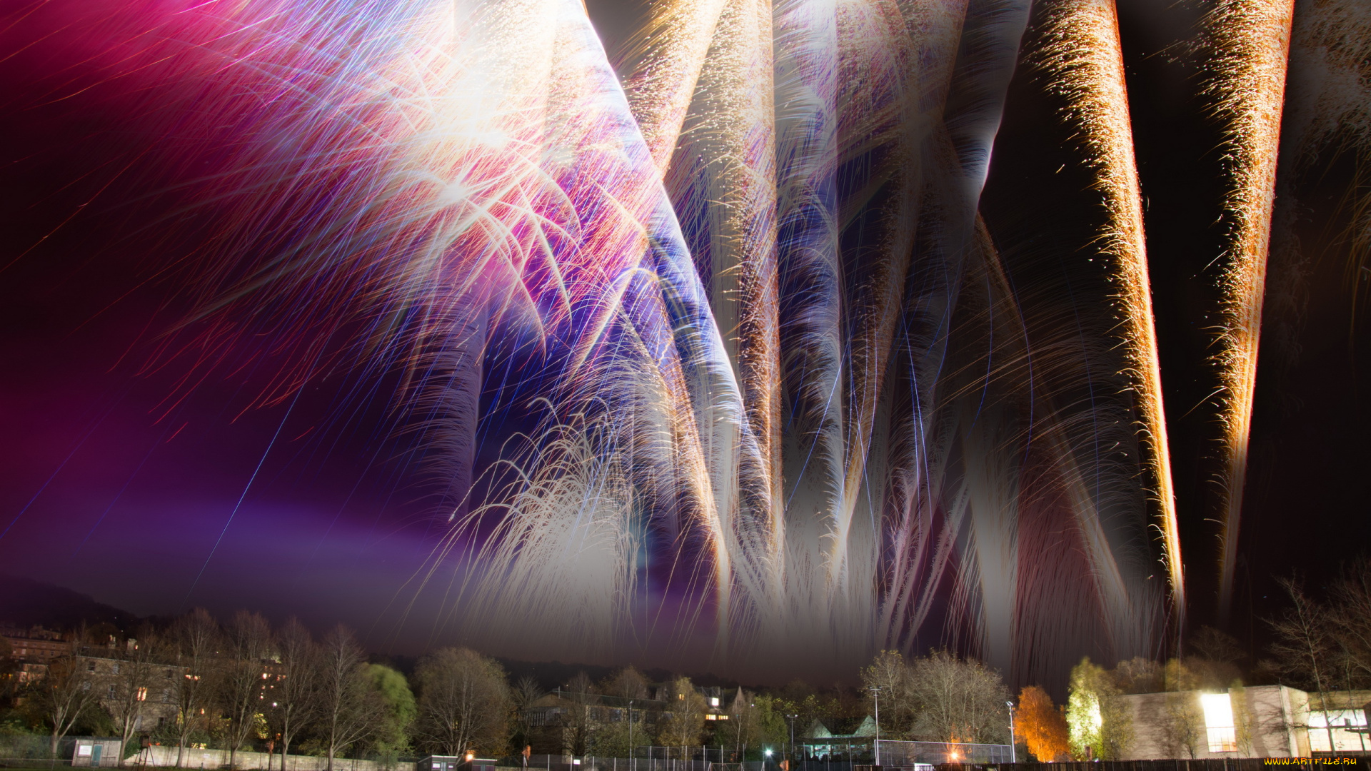 разное, салюты, , фейерверки, город, ночь, праздник