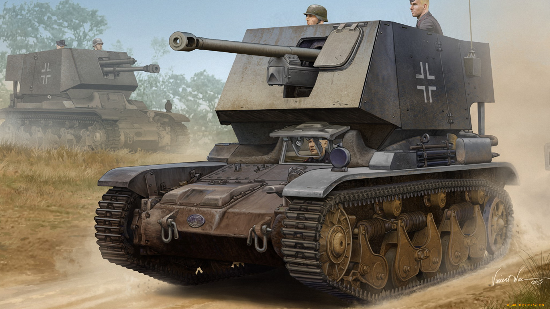 рисованное, армия, солдаты, танк