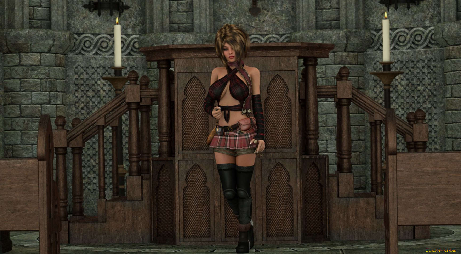 3д, графика, люди, , people, эльфийка, взгляд, фон, кастаника