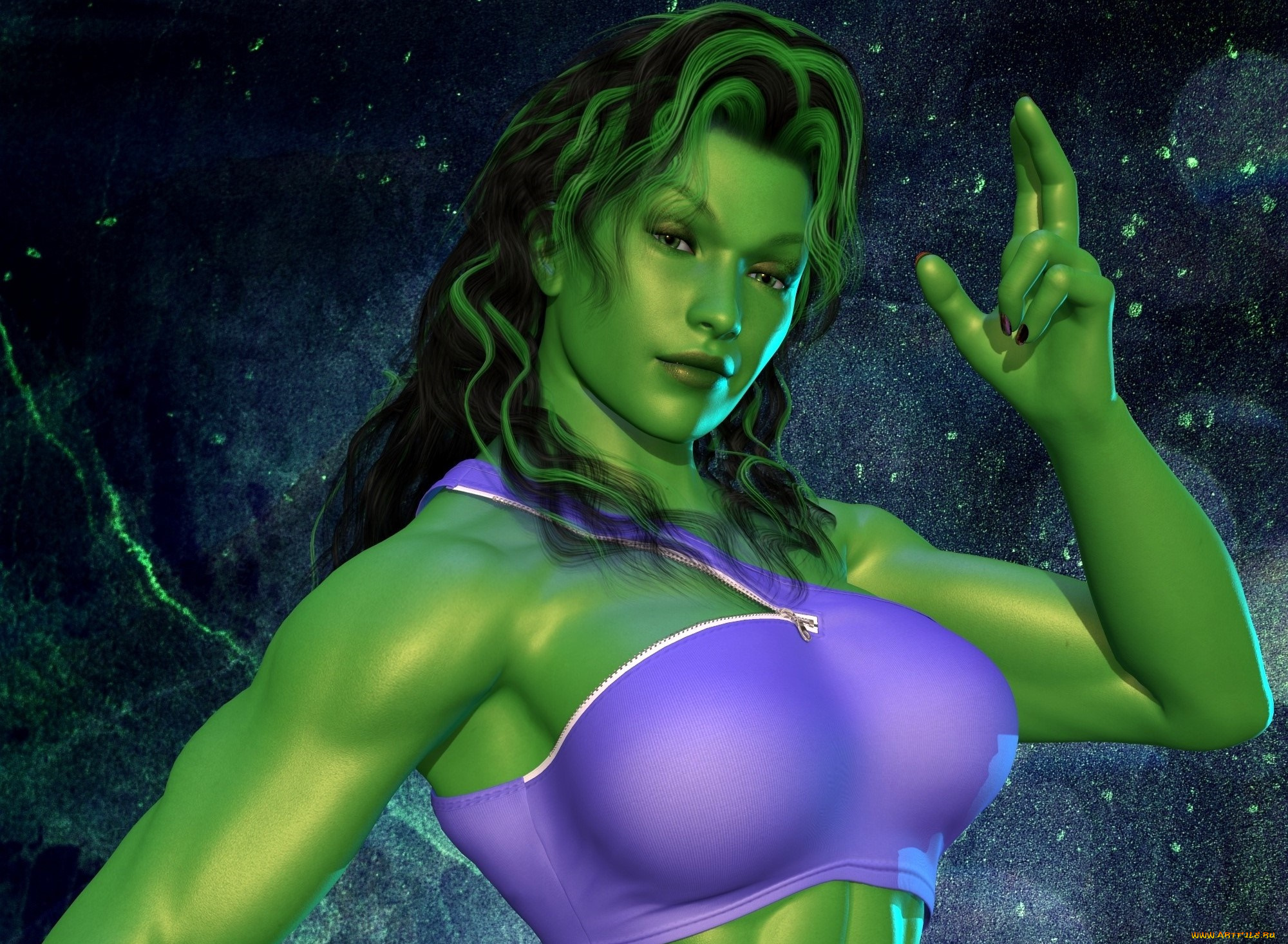 3д, графика, существа, , creatures, девушка, взгляд, фон