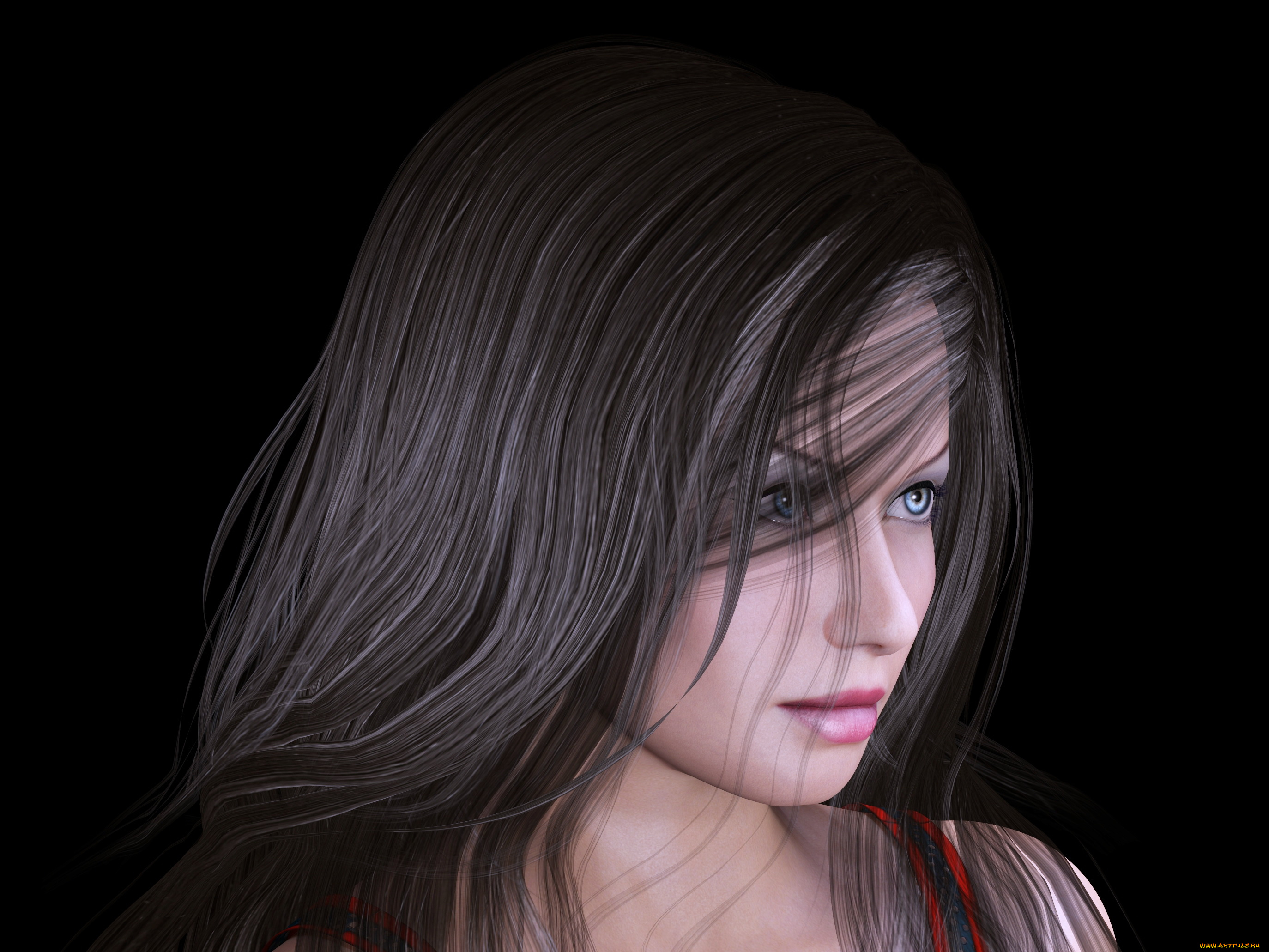 3д, графика, портрет, , portraits, девушка, взгляд, фон