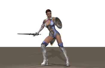 Картинка 3д+графика амазонки+ amazon девушка взгляд фон оружие