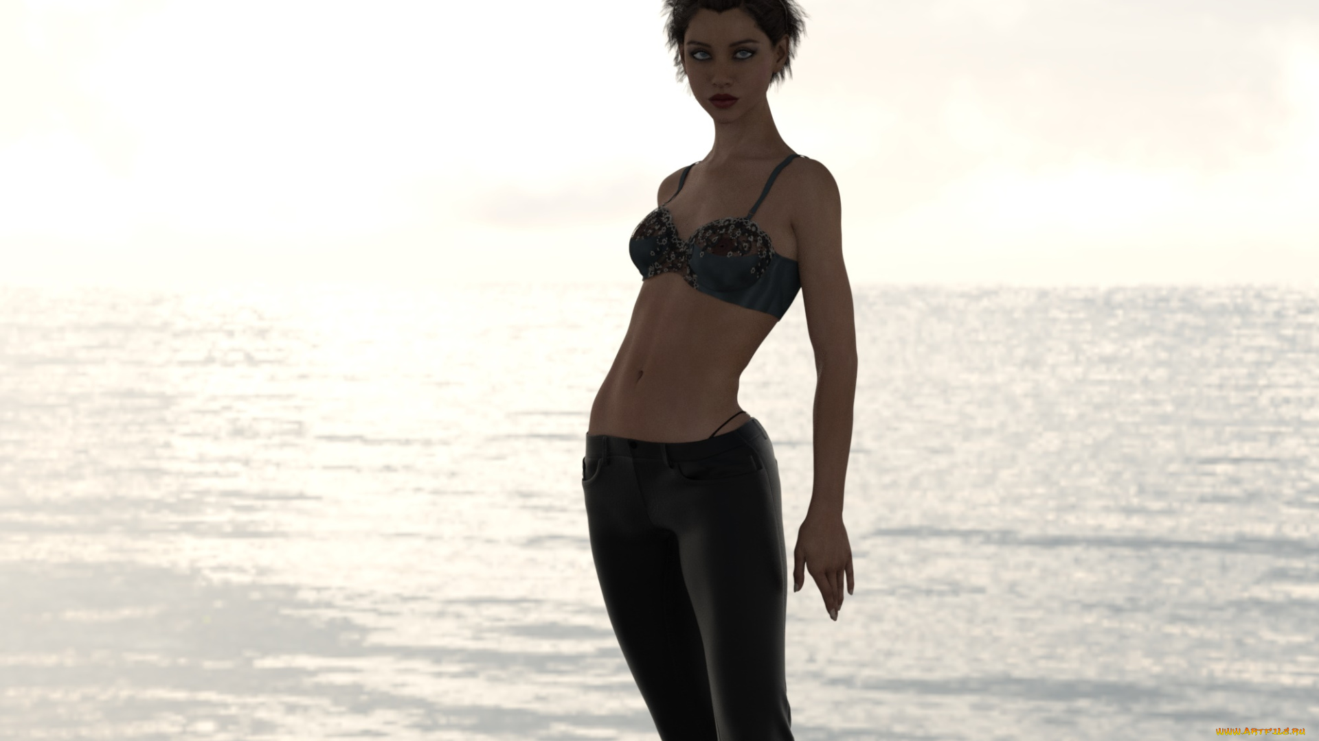 3д, графика, люди, , people, девушка, взгляд, фон