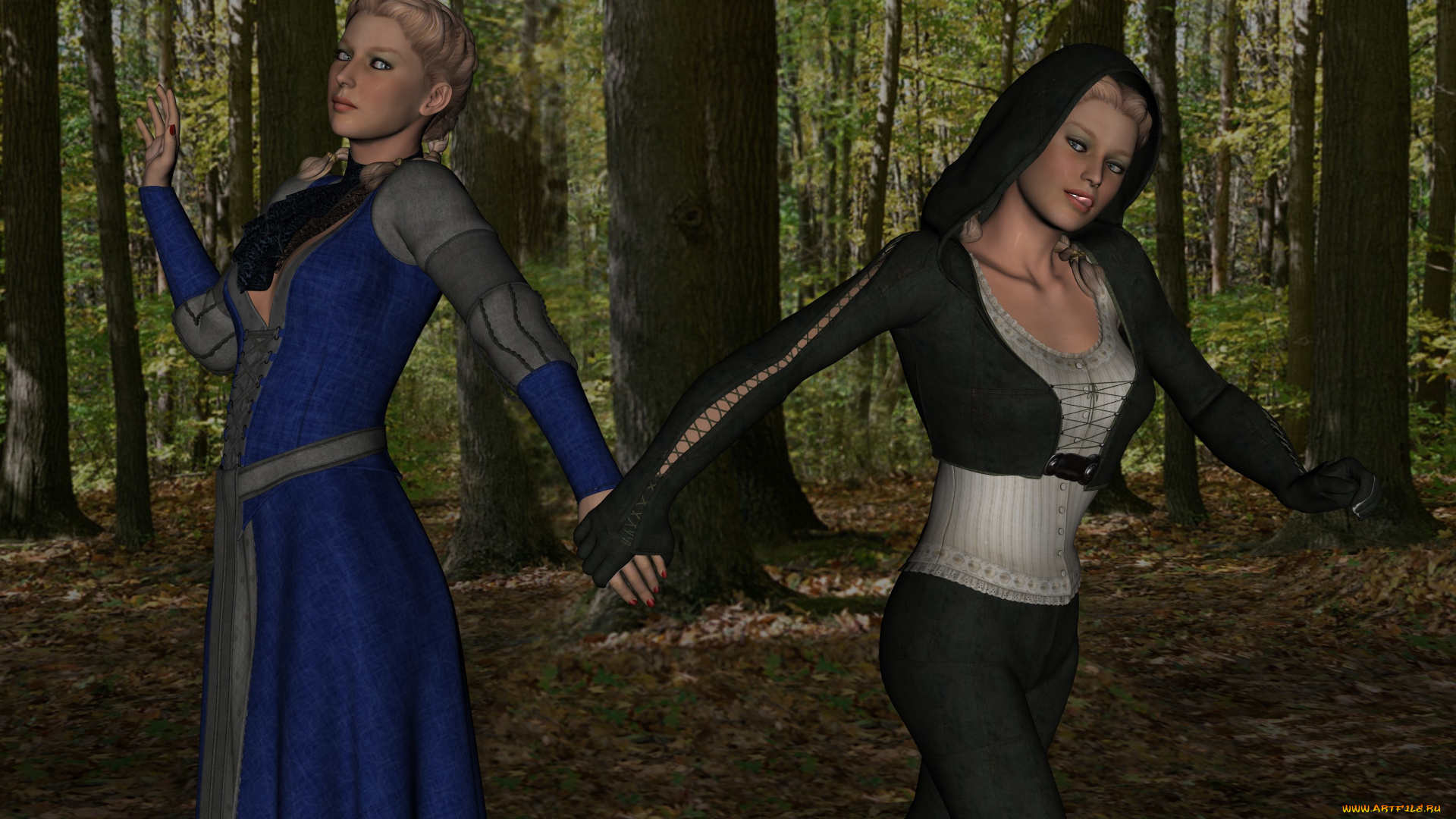 3д, графика, люди, , people, девушки, взгляд, фон