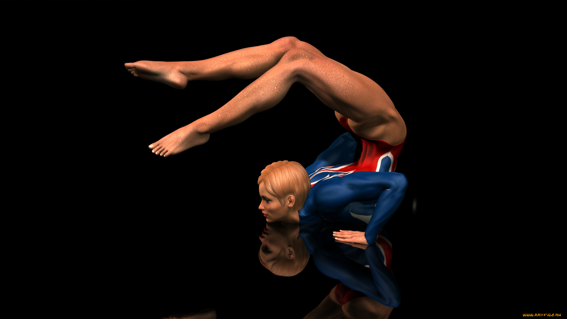 3д, графика, спорт, , sport, гимнастика, фон, взгляд, девушка