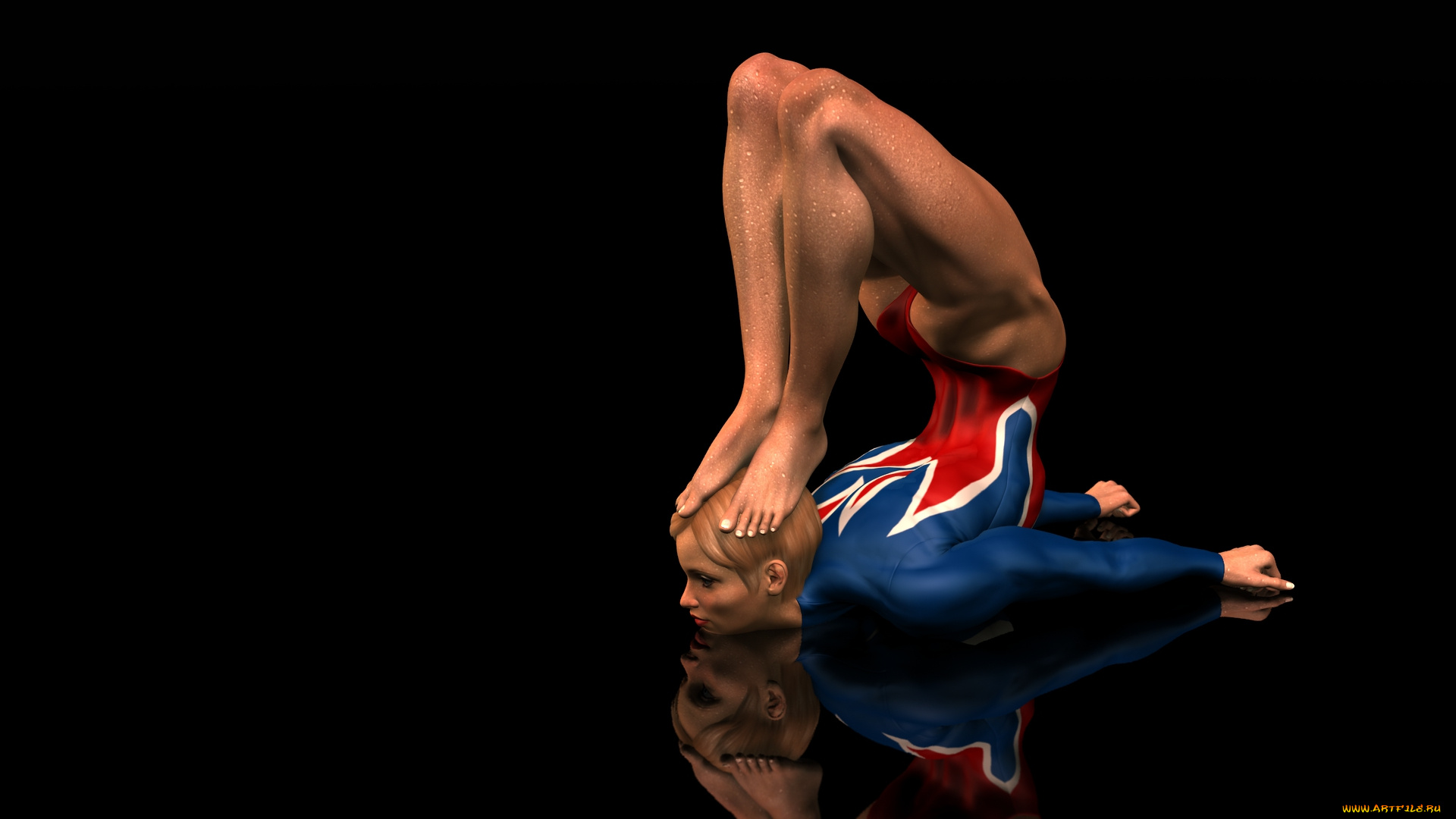 3д, графика, спорт, , sport, гимнастика, фон, взгляд, девушка