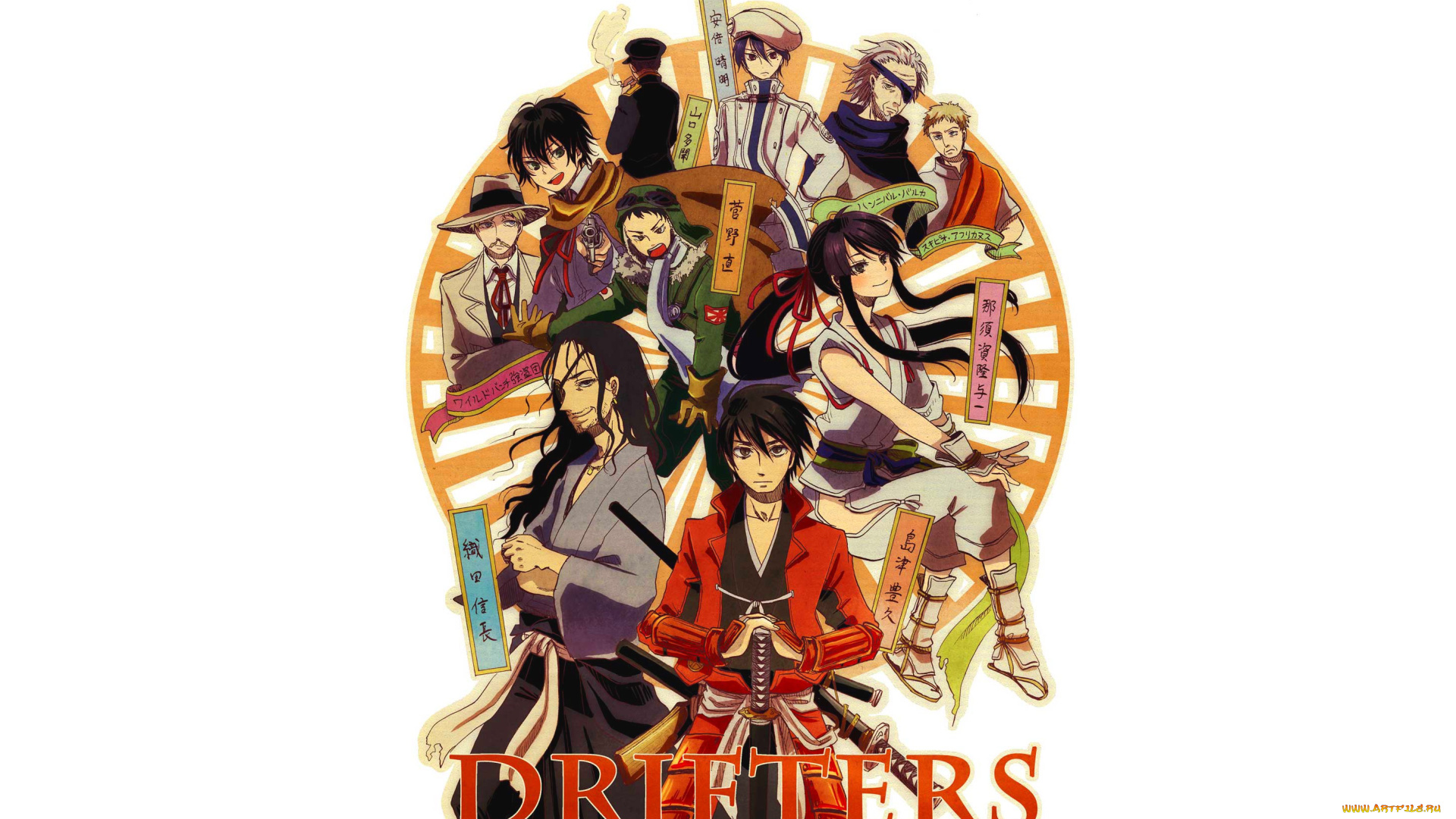 аниме, drifters, персонажи