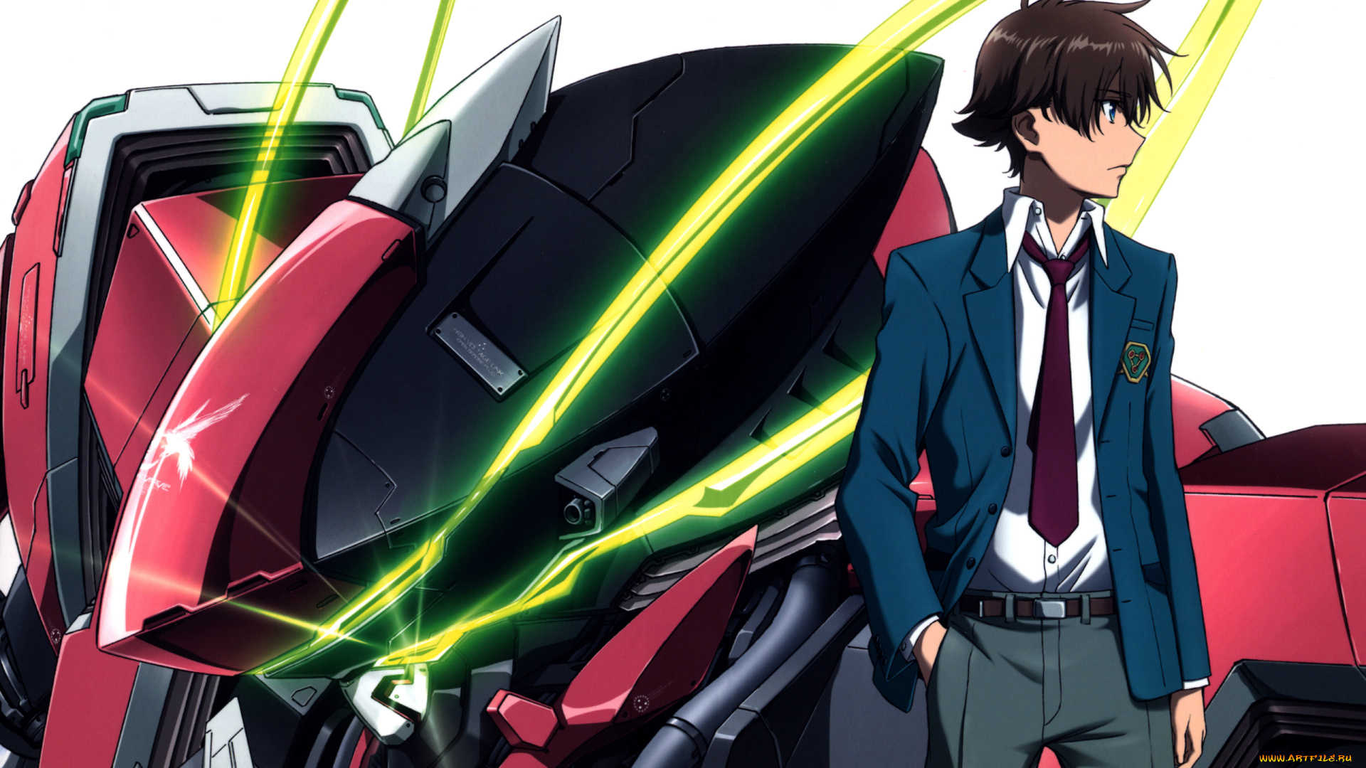 аниме, kakumeiki, valvrave, kakumeiki, valvrave, школьник, haruto, tokishima, боевой, робот, галстук